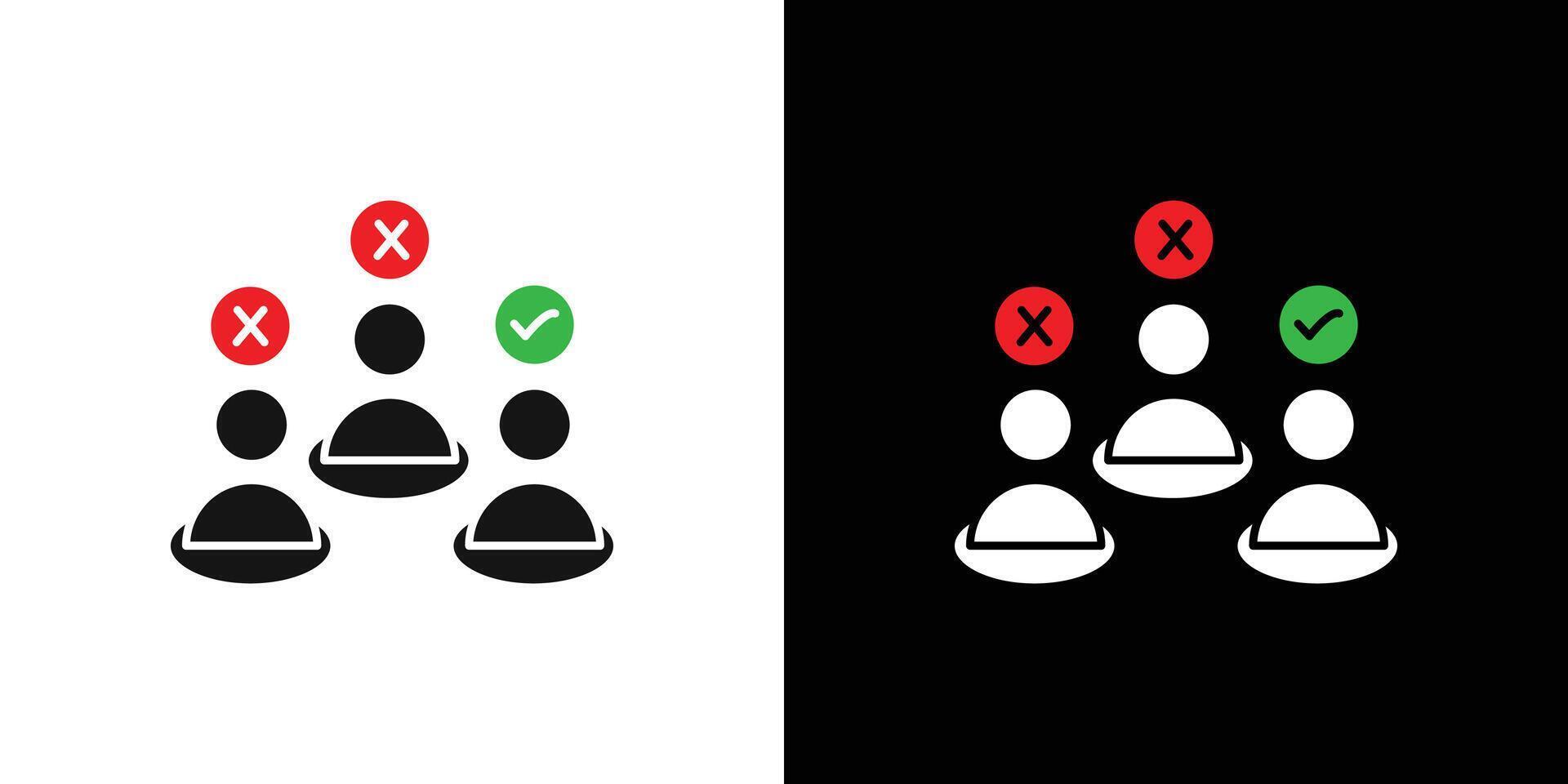 Candidate icon Flat set outline vector