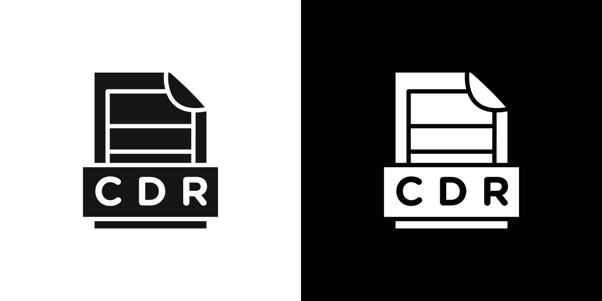 CDR File Document Icon flat line symbol set. vector