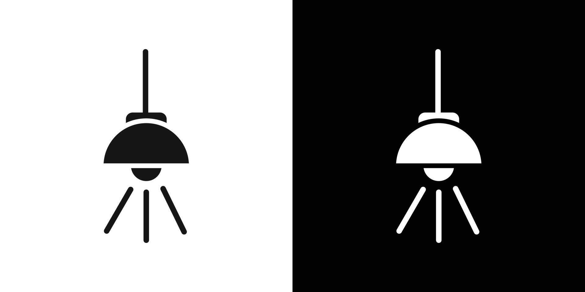 ceiling spotlight icon Flat set outline vector