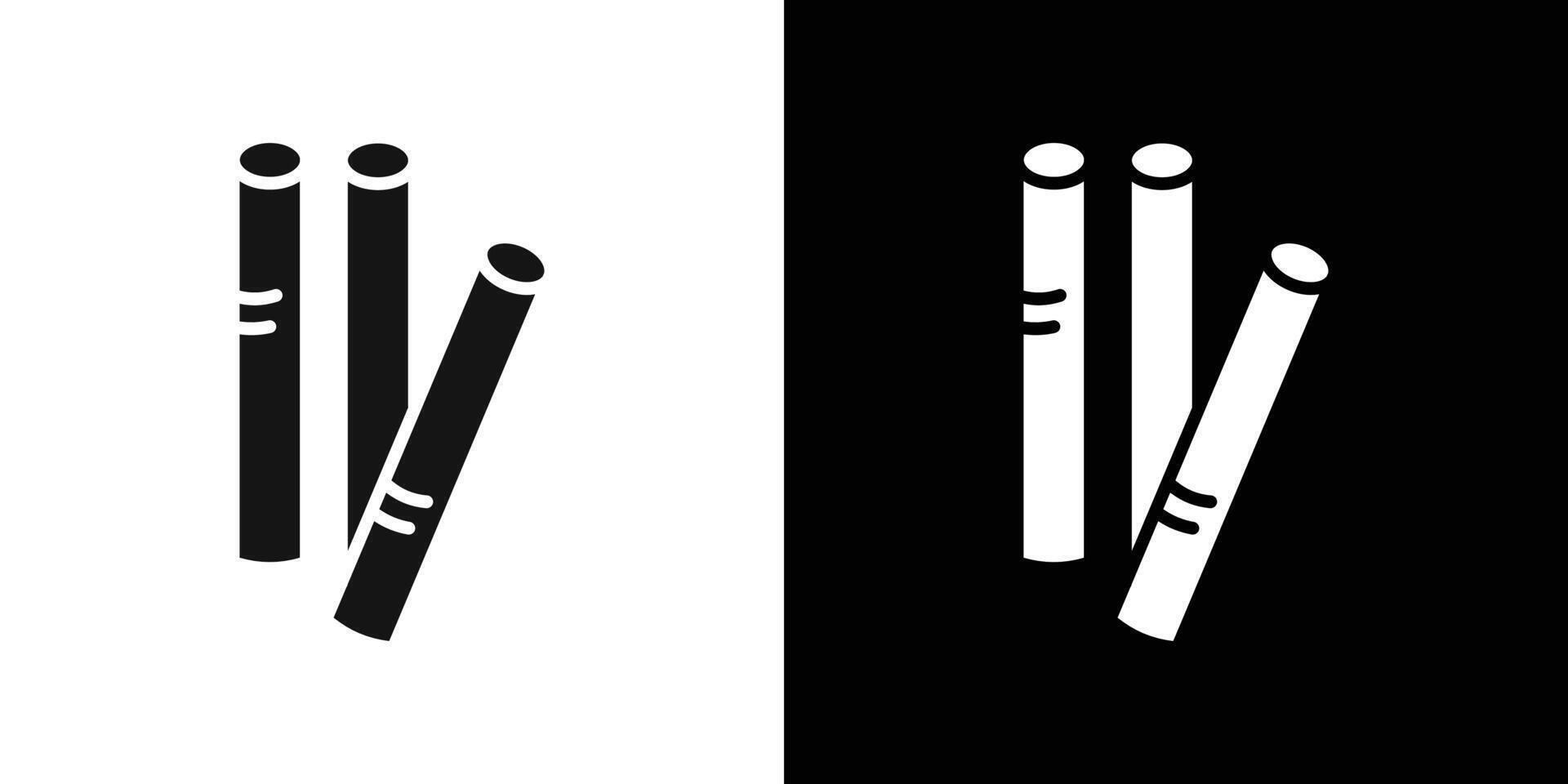 Chalk icon Flat set outline vector