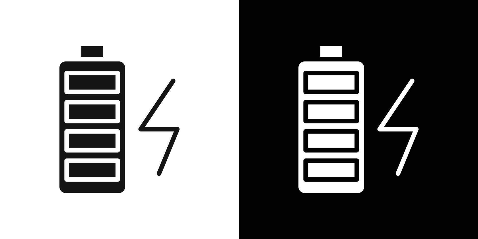Charging battery icon Flat set outline vector
