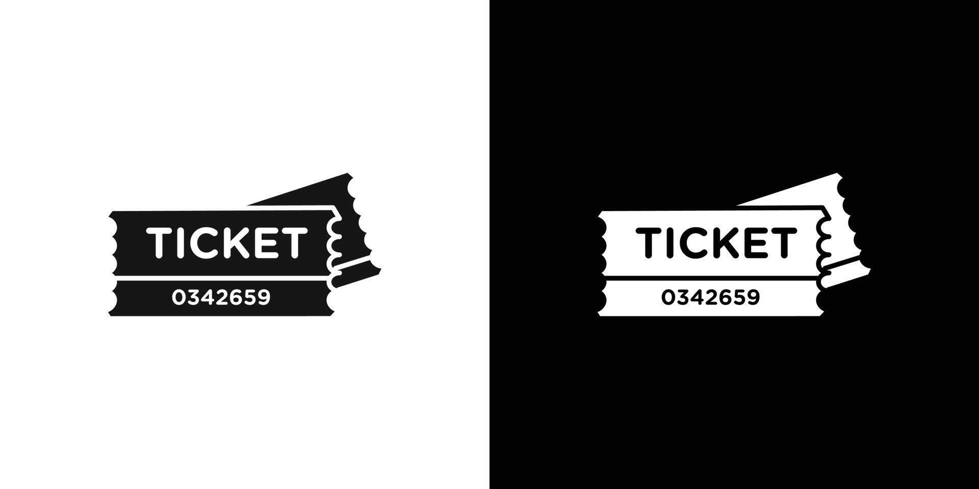 Cinema ticket icon Flat set outline vector
