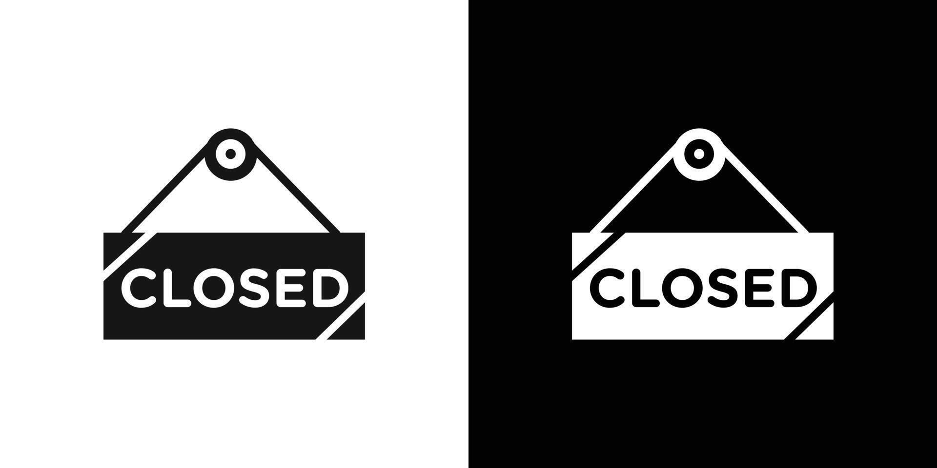 Closed Sign Icon flat line symbol set. vector