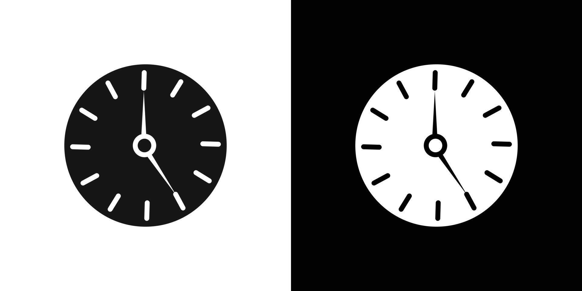 Clock icon Flat set outline vector