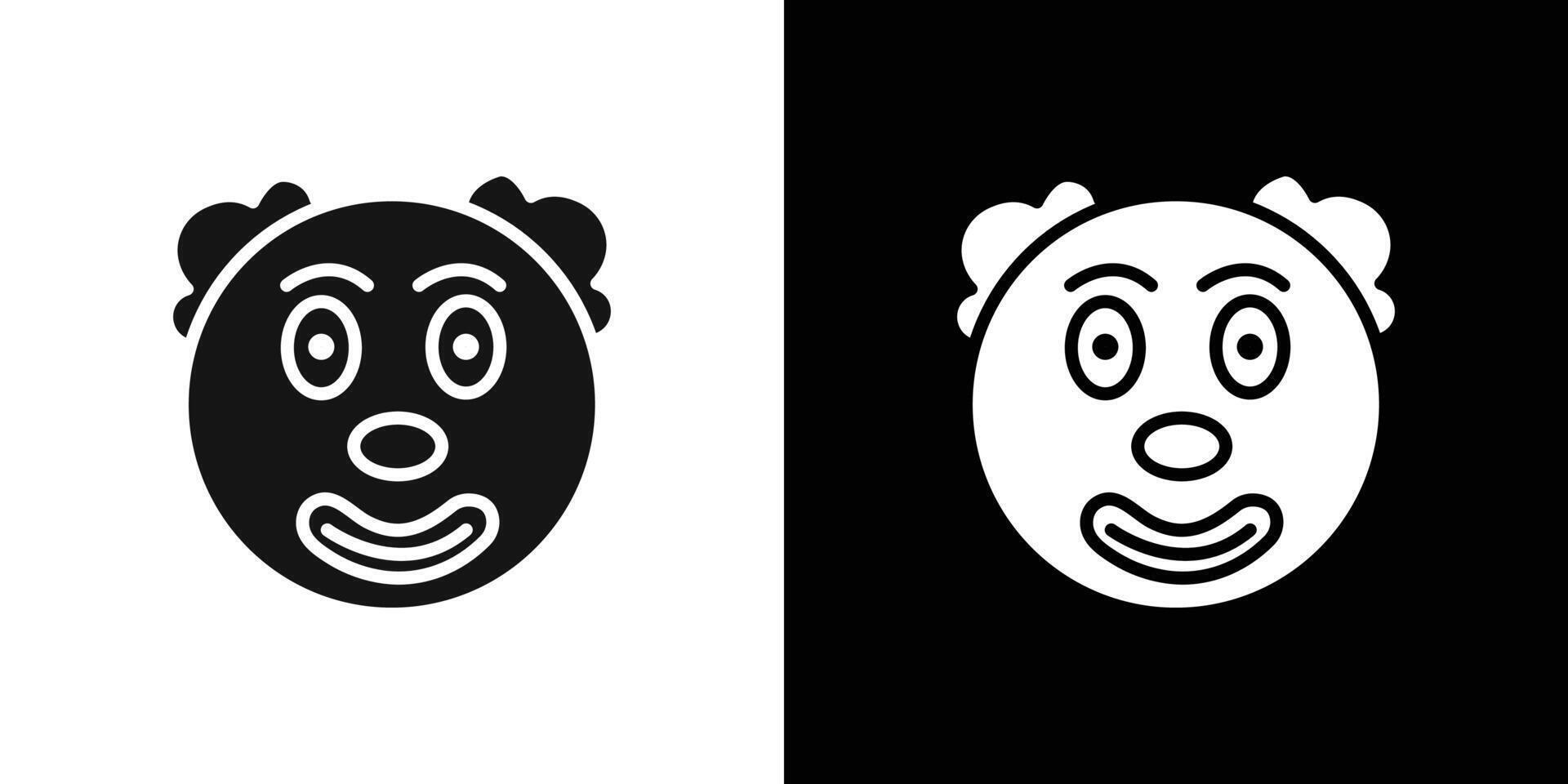 Clown head icon Flat set outline vector