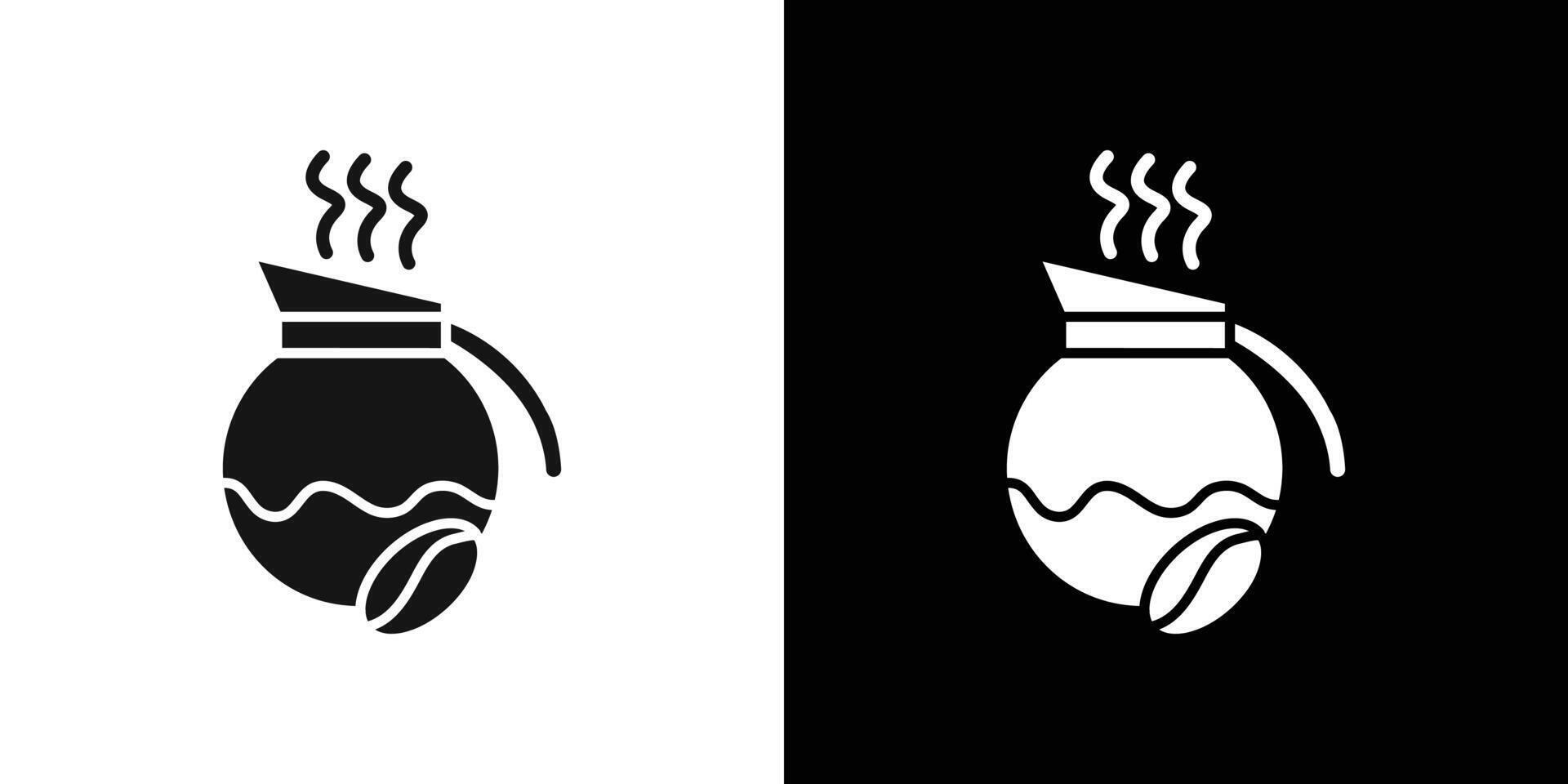 coffee pot icon flat line symbol set. vector