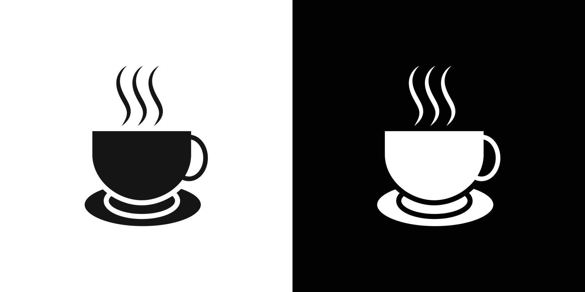 Coffee cup icon Flat set outline vector