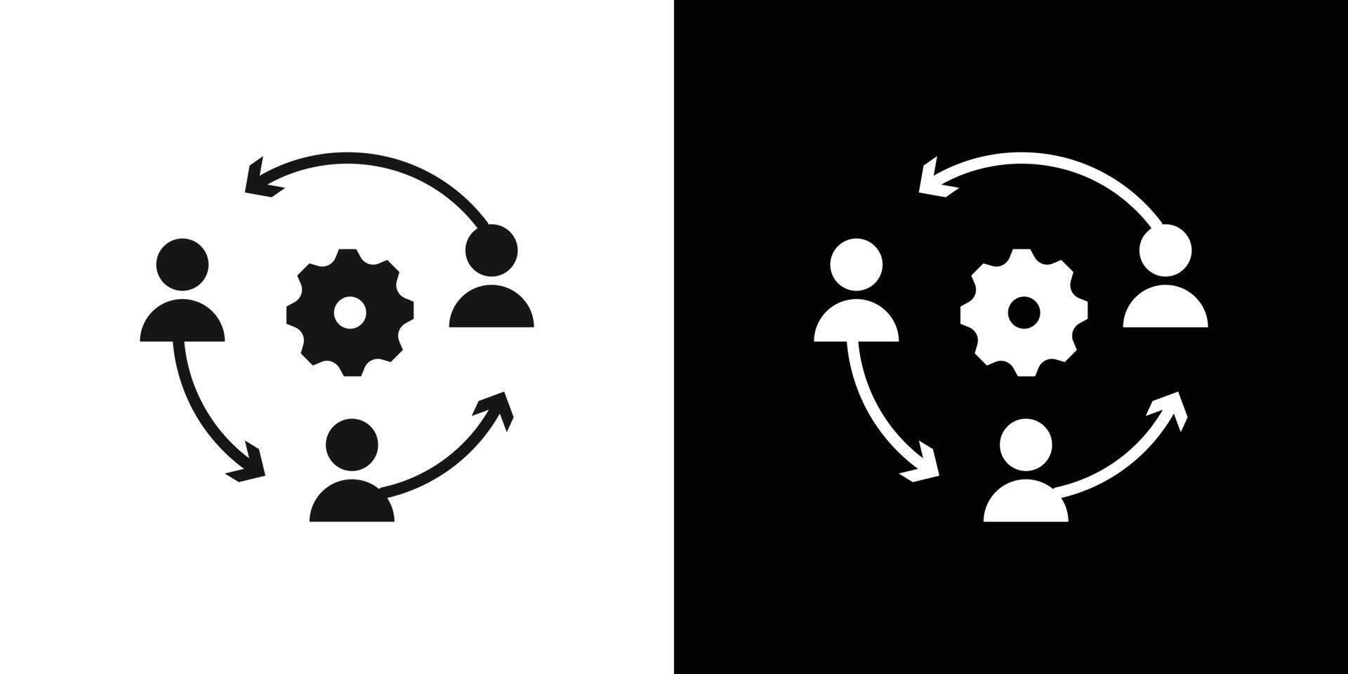 collaboration icon Flat set outline vector