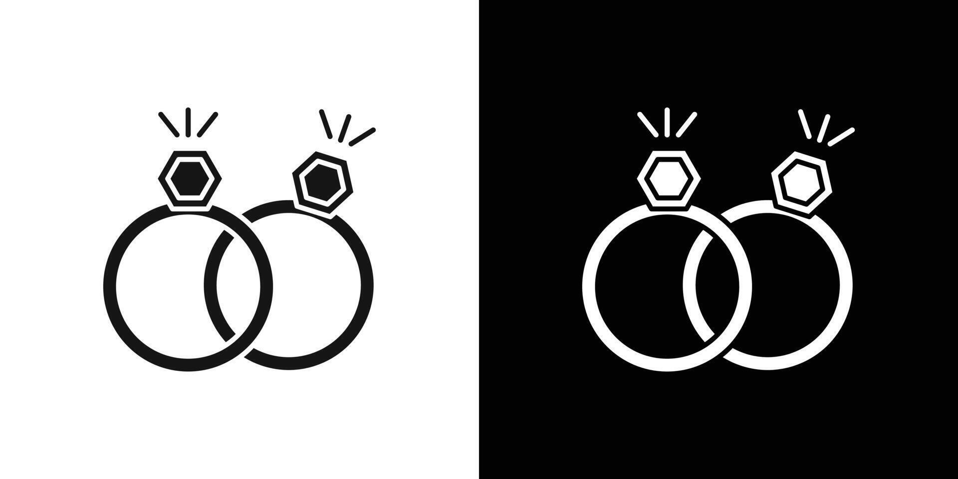 Couple Ring icon flat line symbol set. vector