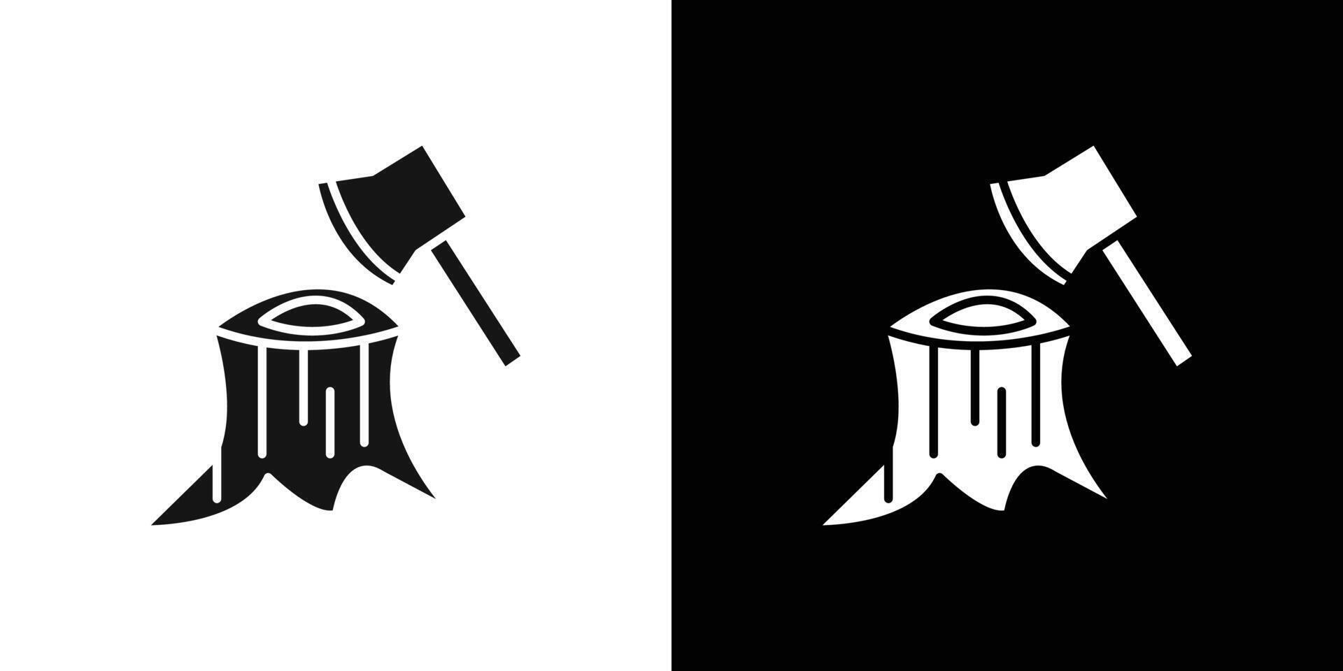 Deforestation icon Flat set outline vector
