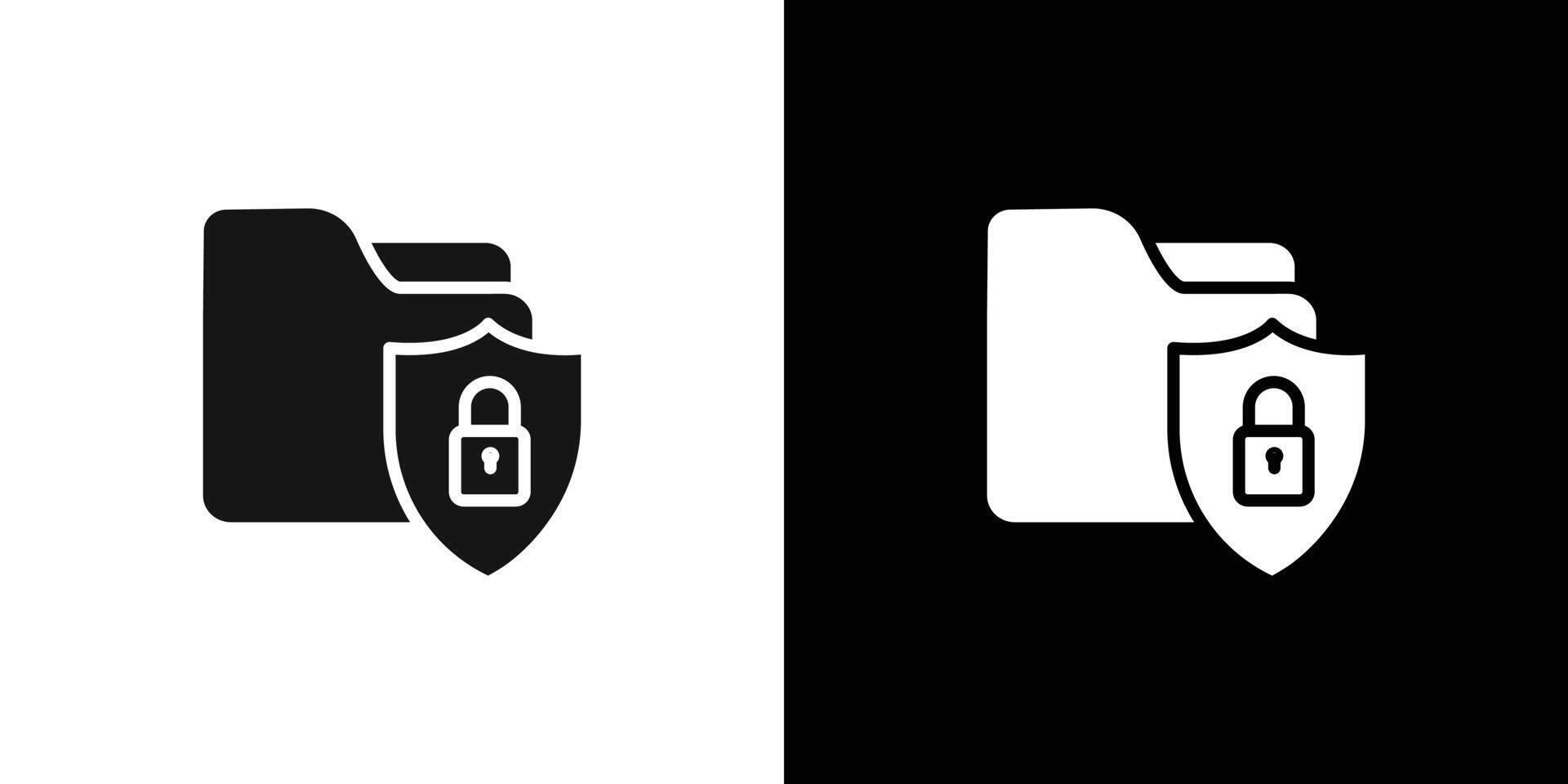 data protection icon Flat set outline vector