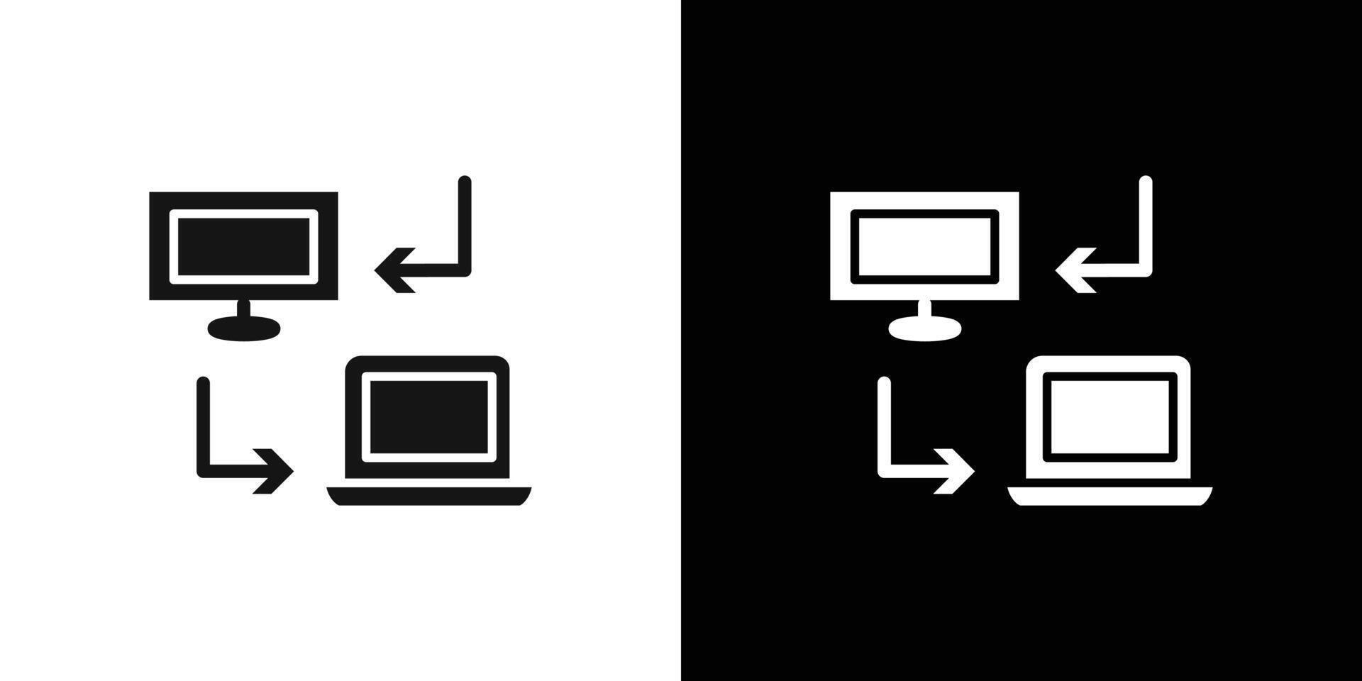 Data synchronization icon Flat set outline vector