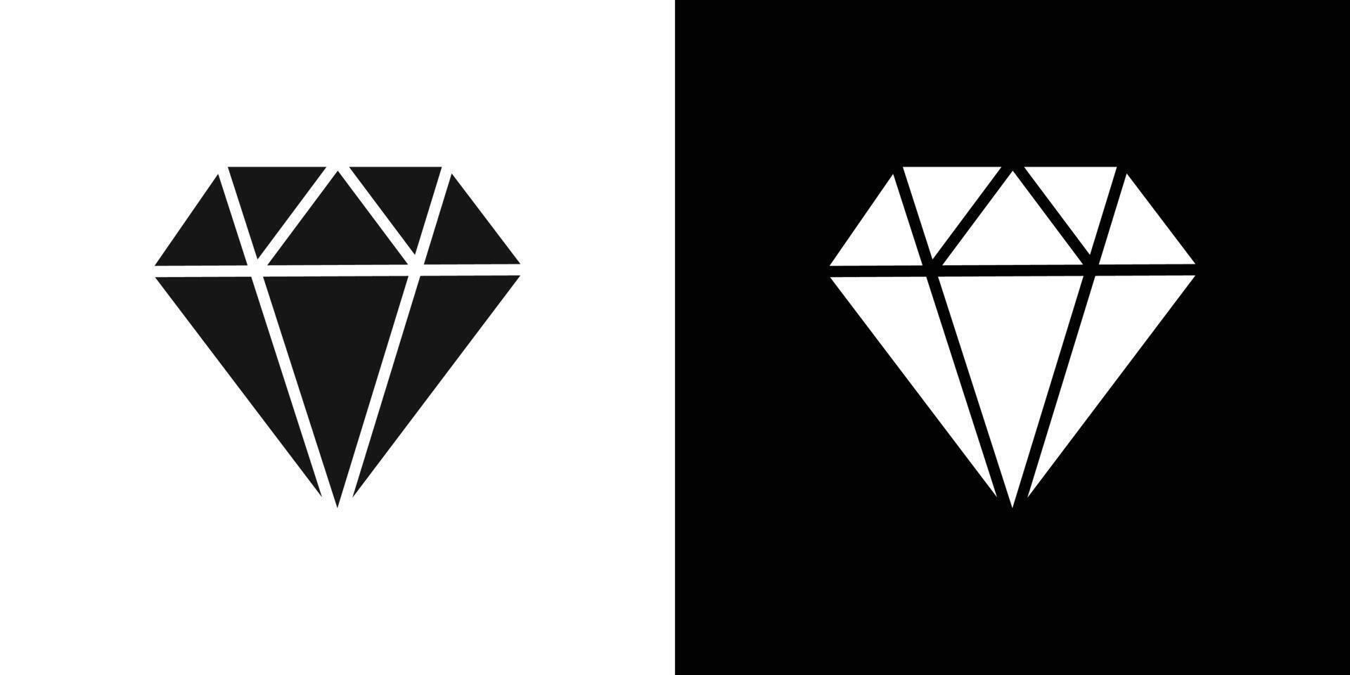 diamond icon Flat set outline vector
