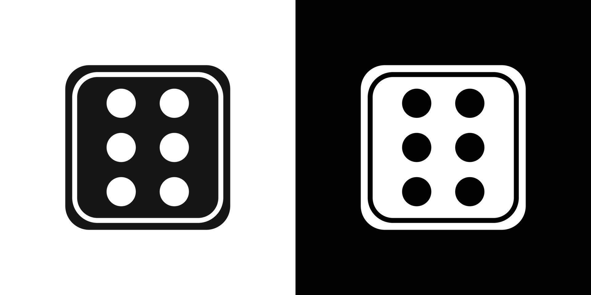 Dice Six Icon Flat set outline vector