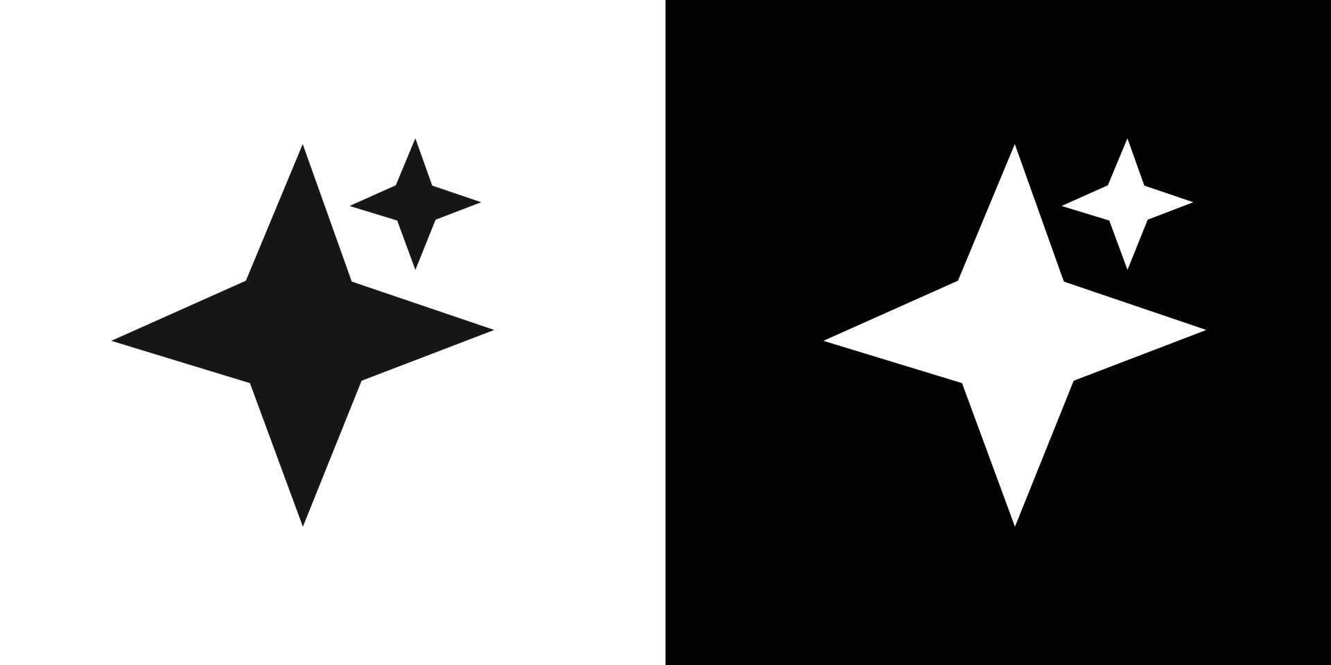 Diamond star icon Flat set outline vector