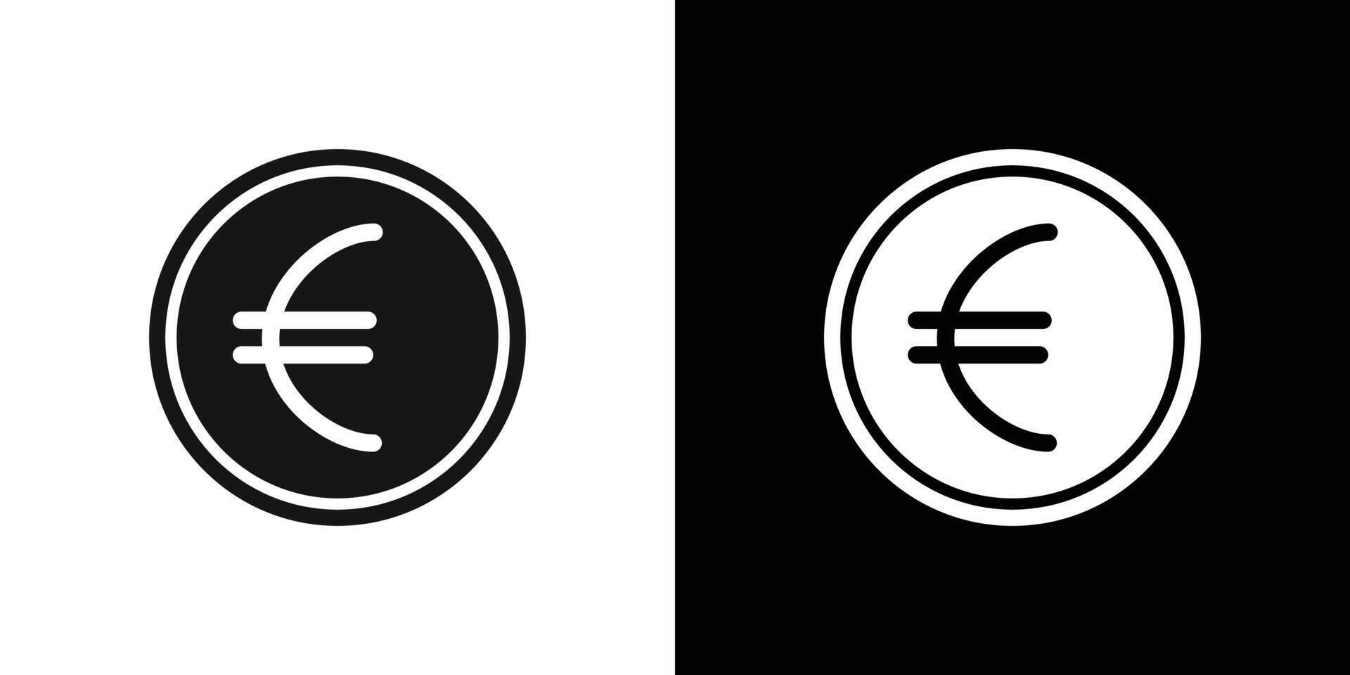euro sign icon Flat set outline vector