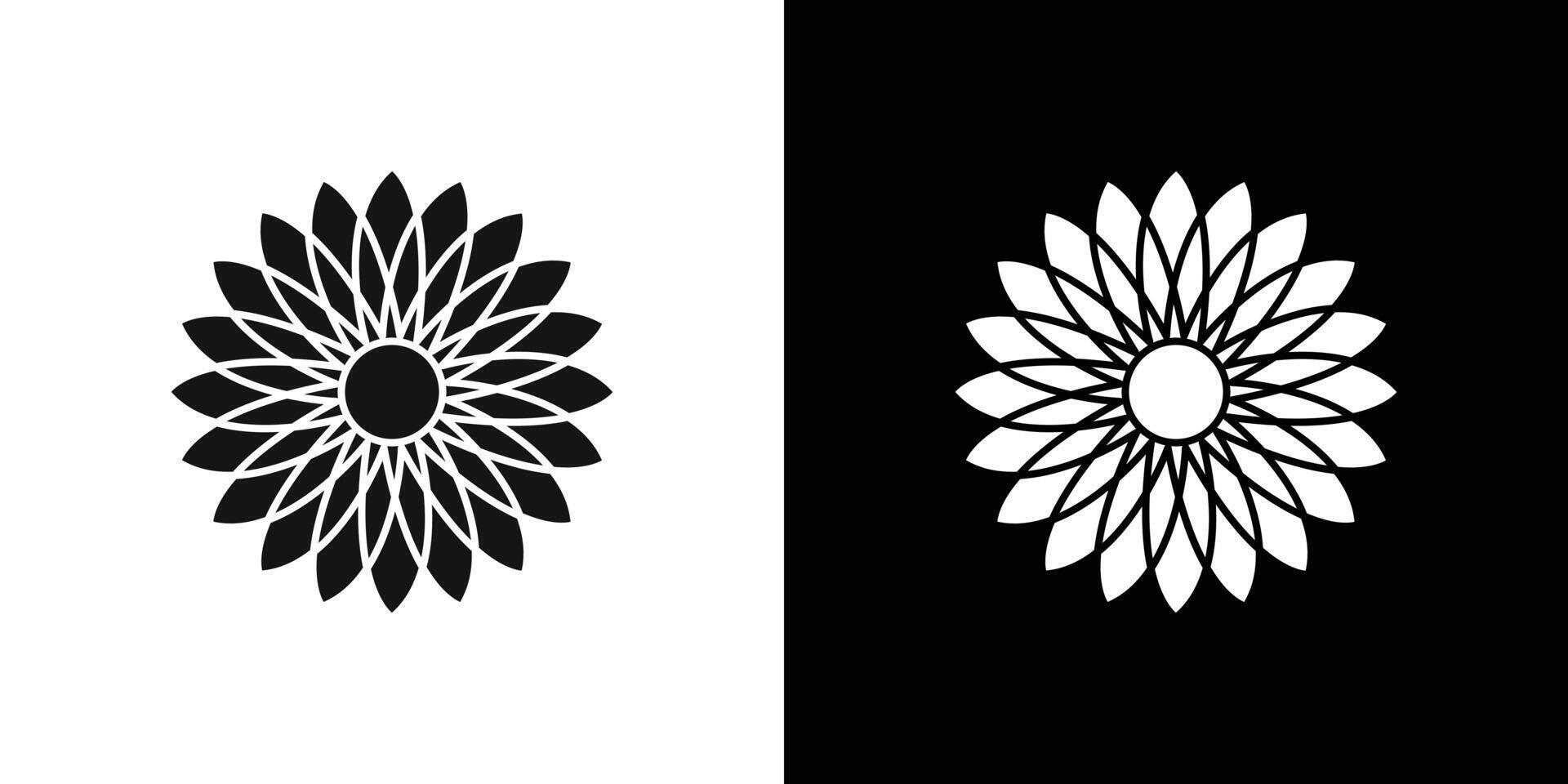 Flower icon flat line symbol set. vector