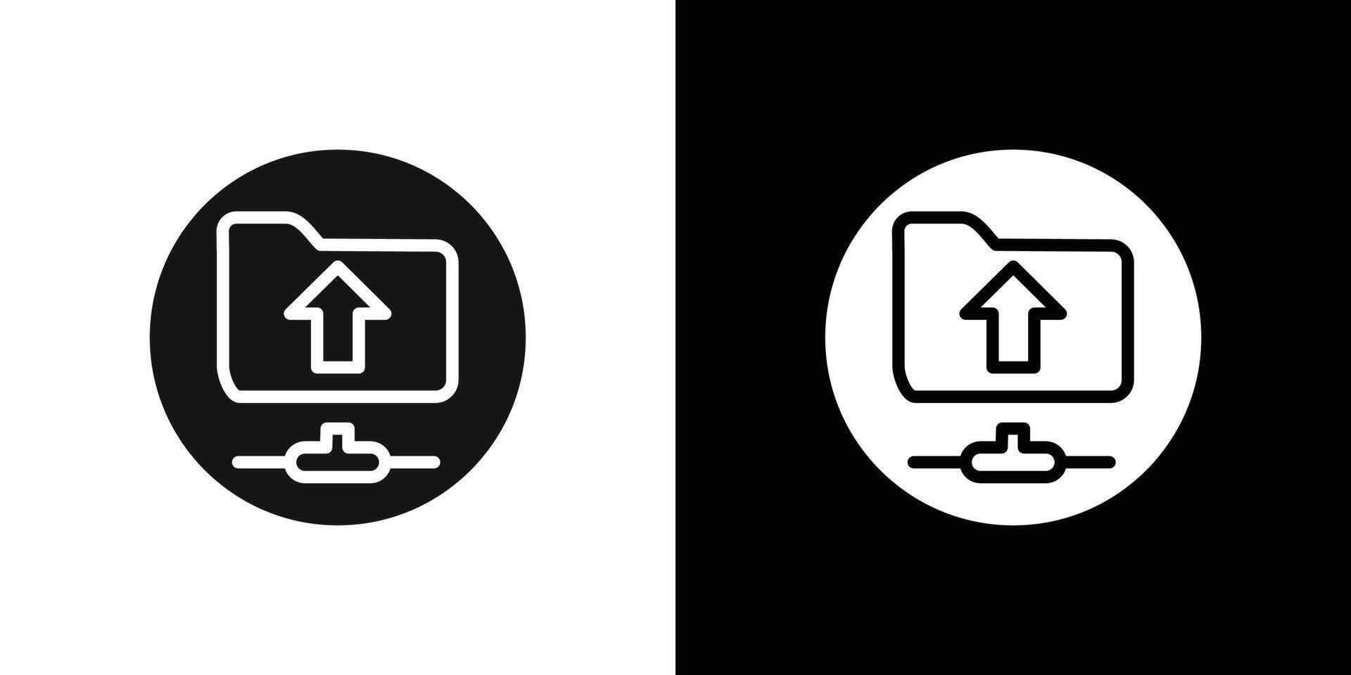 FTP navigate up icon Flat set outline vector
