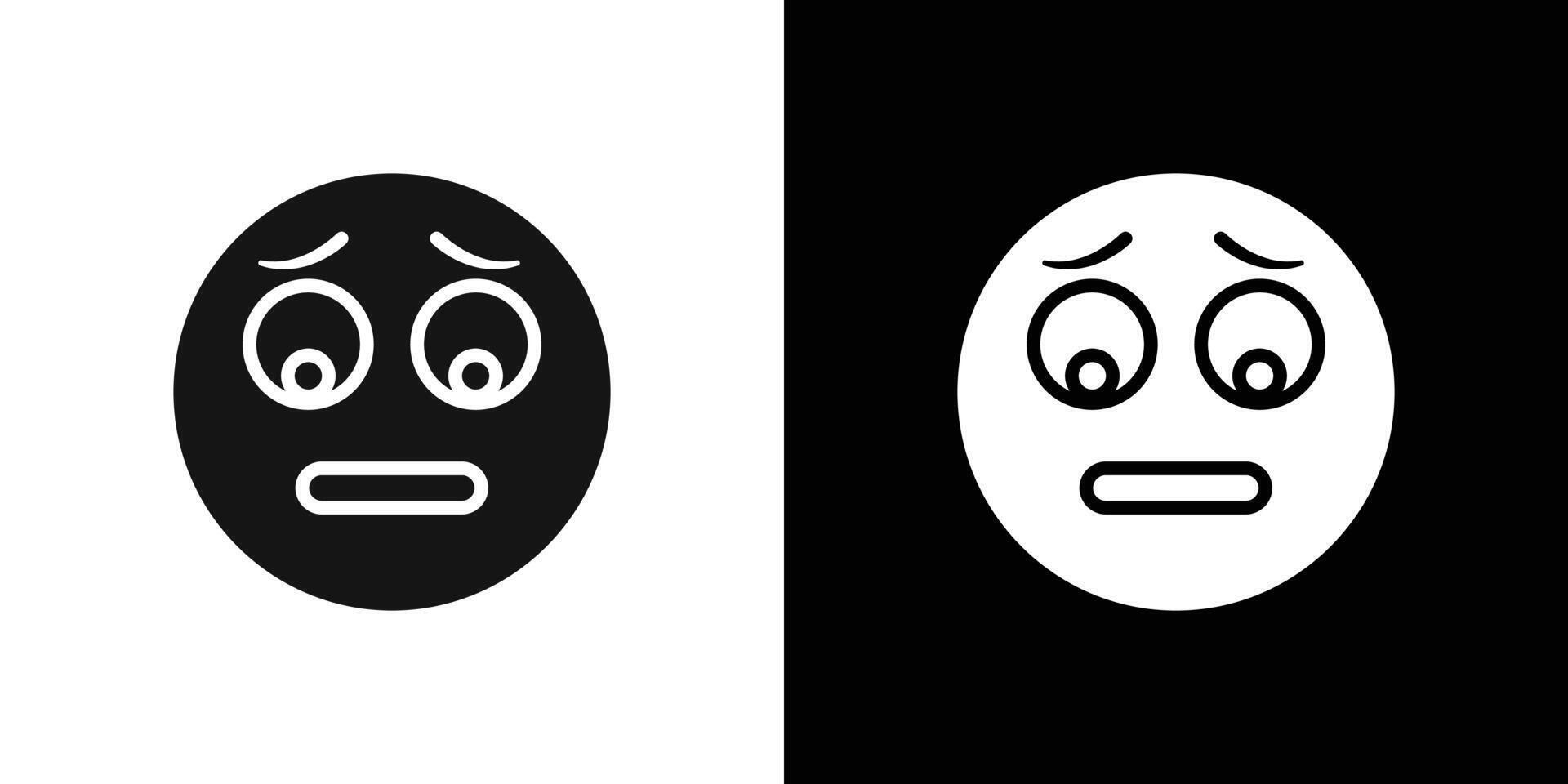 Guilty face emoji icon Flat set outline vector