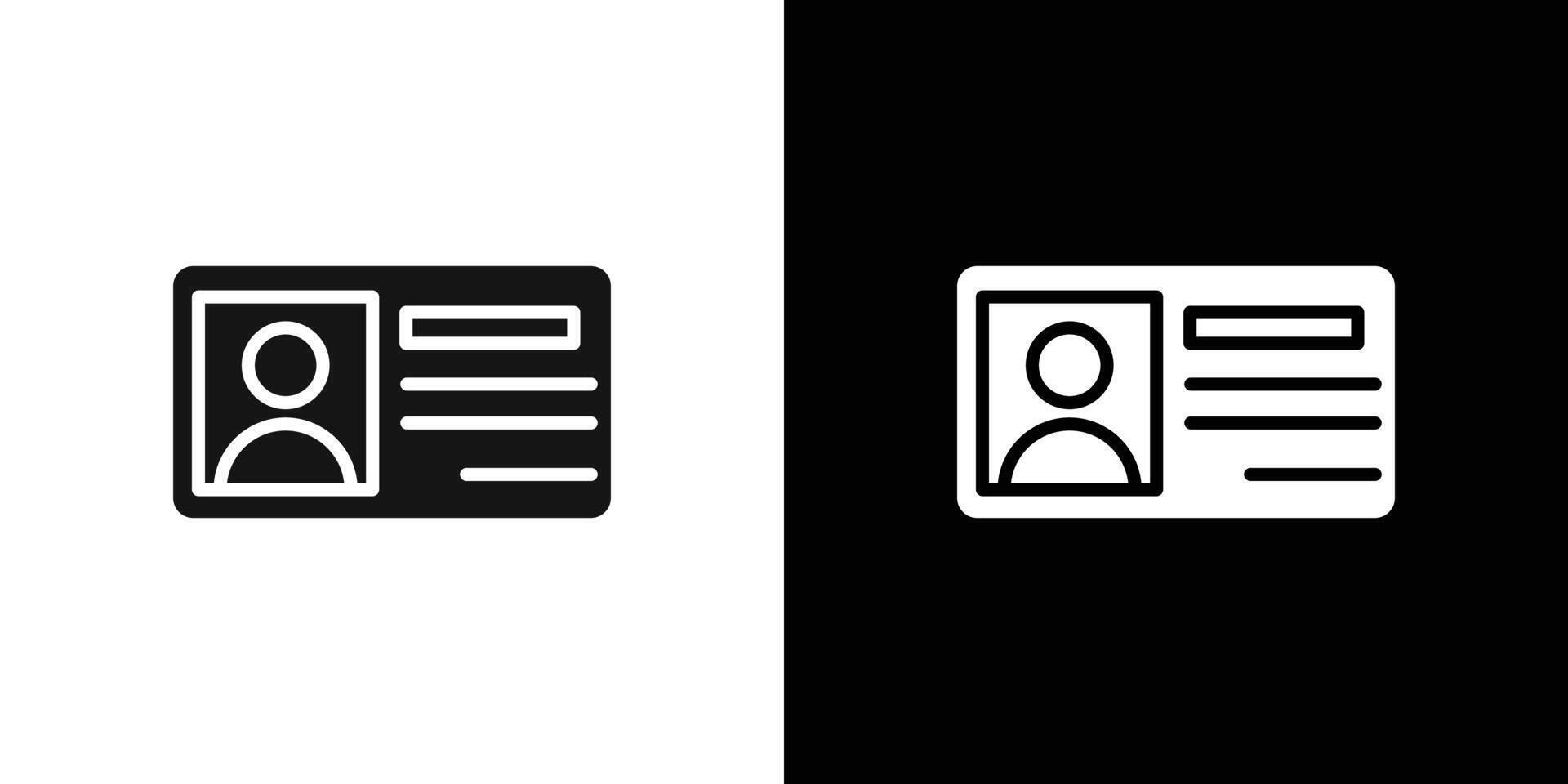 identity card icon Flat set outline vector