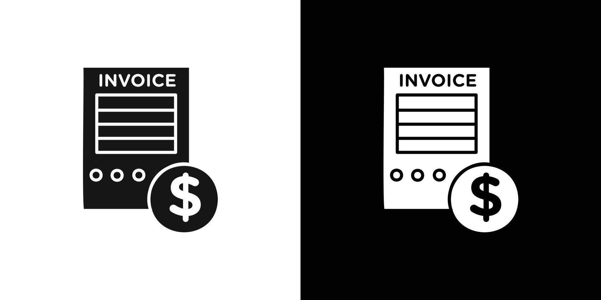 Invoice icon flat line symbol set. vector