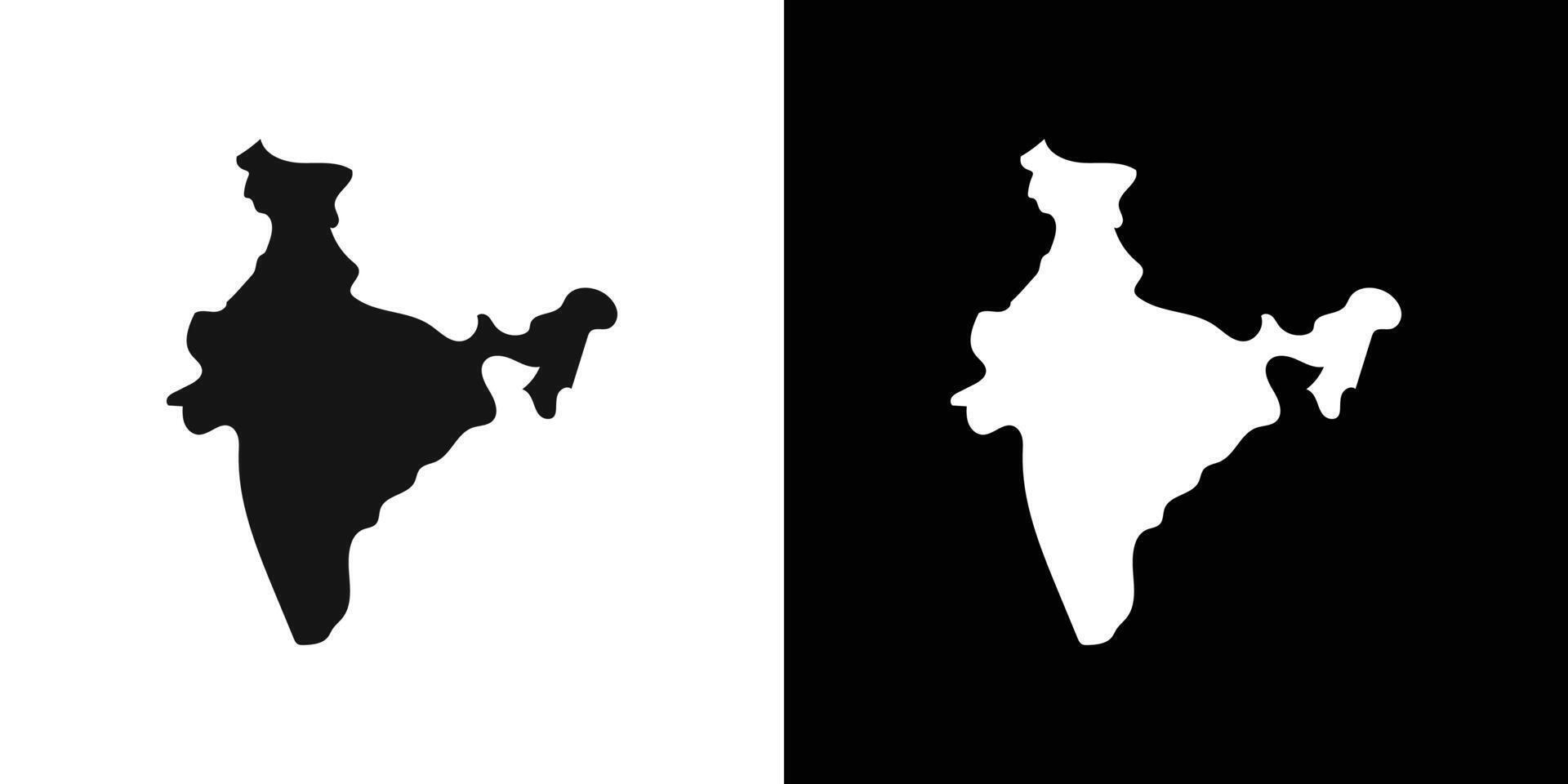 Indian map icon Flat set outline vector