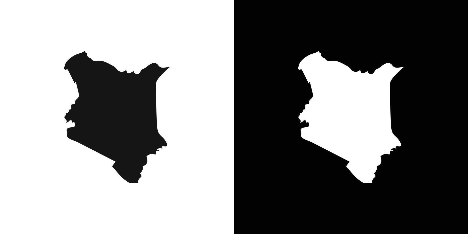 Kenya map icon Flat set outline vector