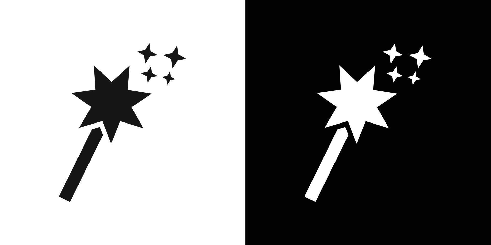 magic wand icon Flat set outline vector