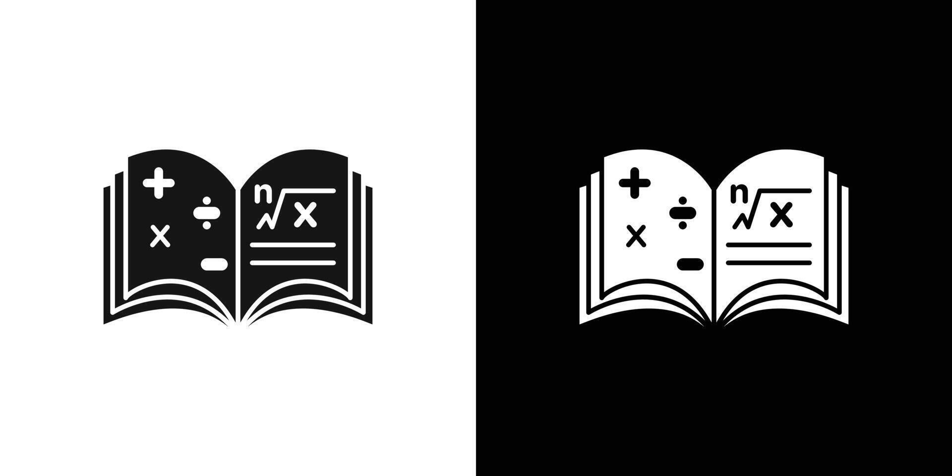 Maths book icon Flat set outline vector