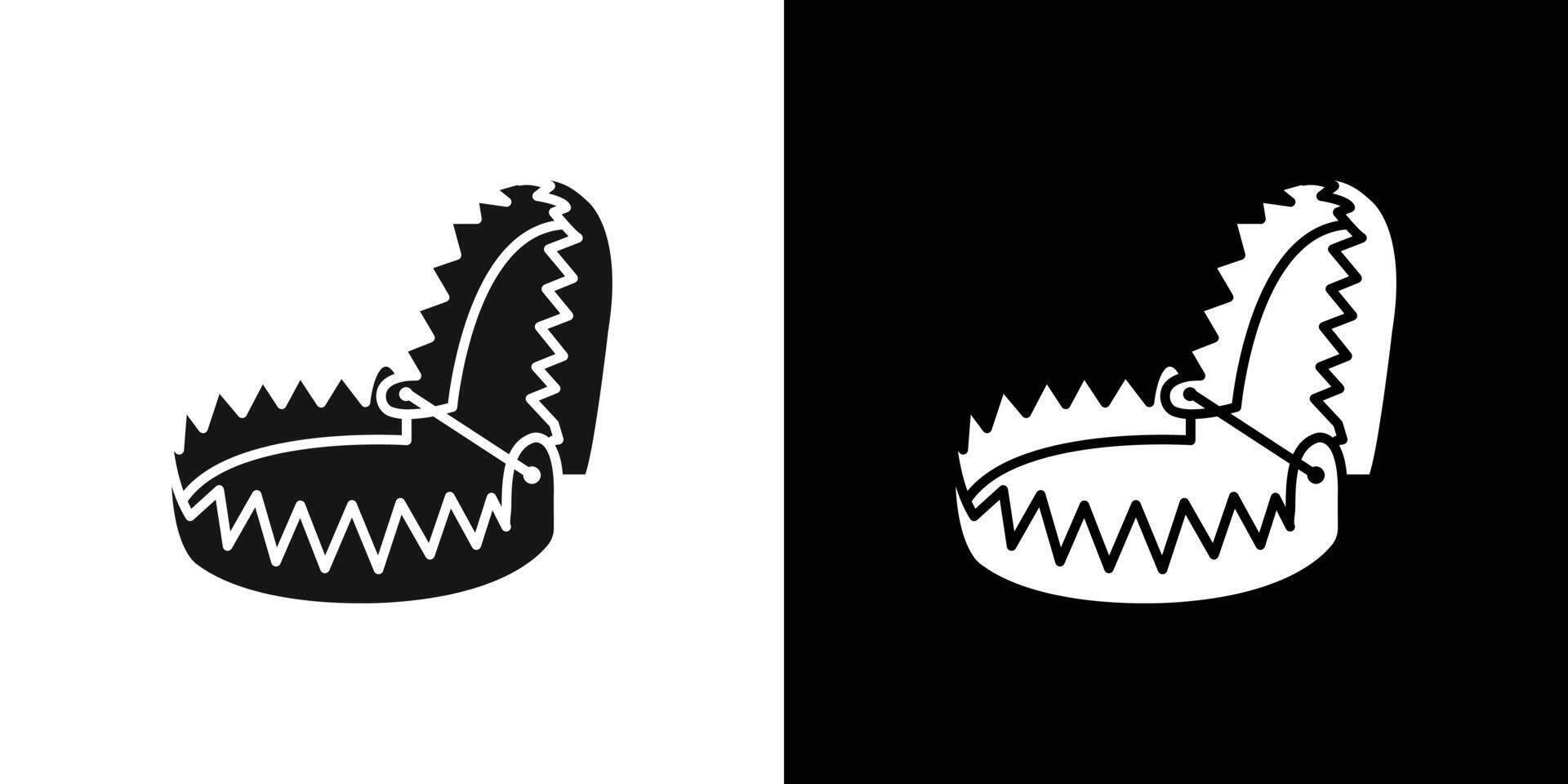 Metal trap icon Flat set outline vector