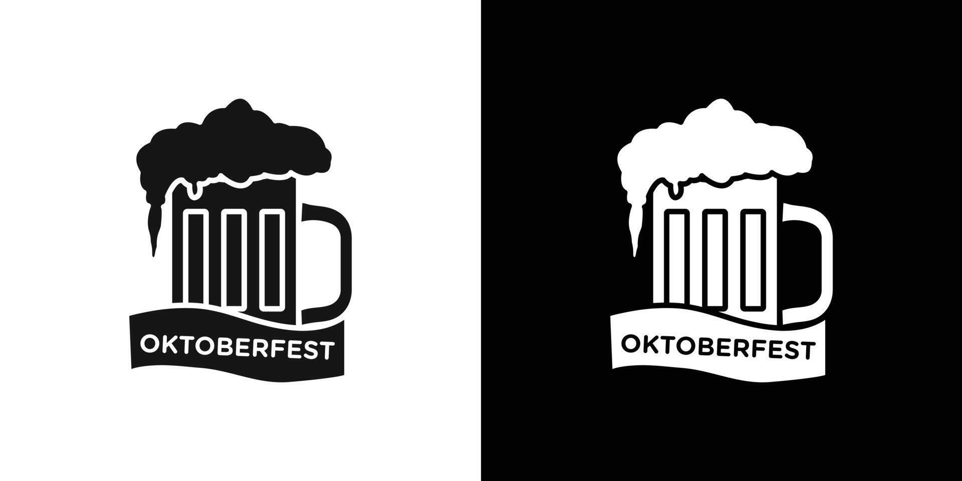 oktoberfest icon Flat set outline vector