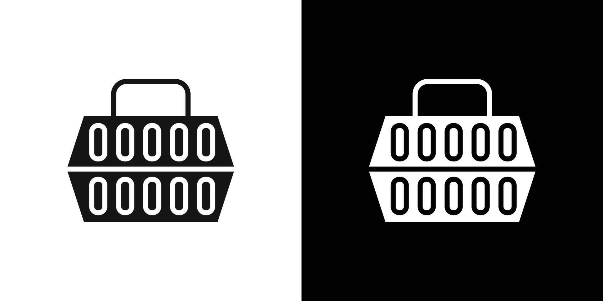 Pet cage icon Flat set outline vector