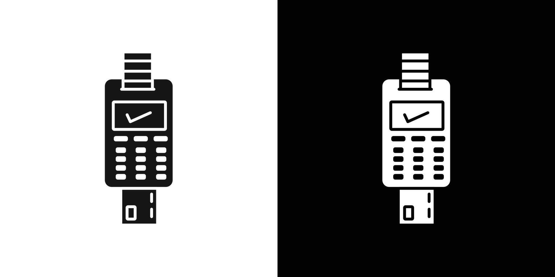 pos terminal icon Flat set outline vector
