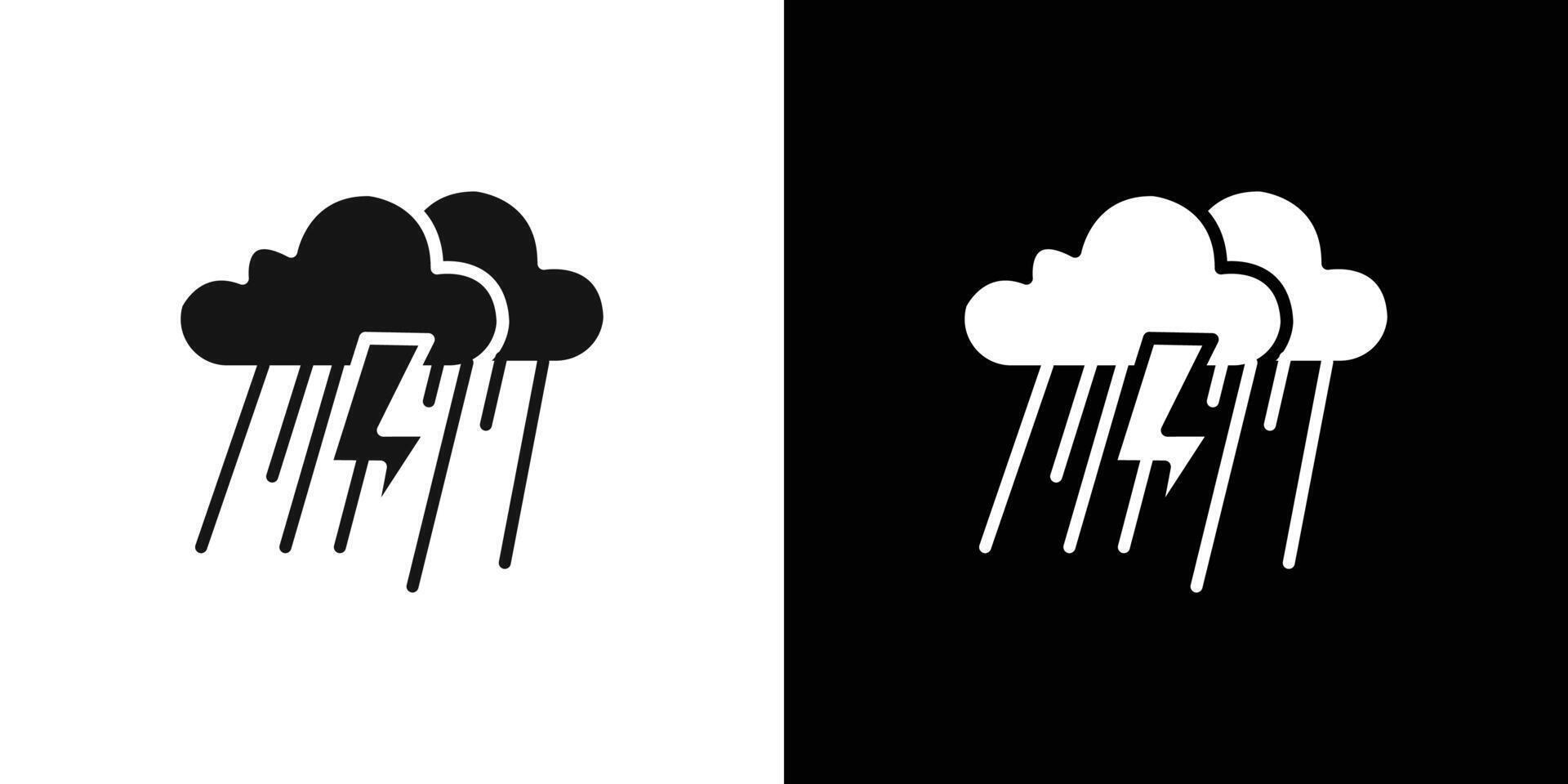 Rain icon flat line symbol set. vector