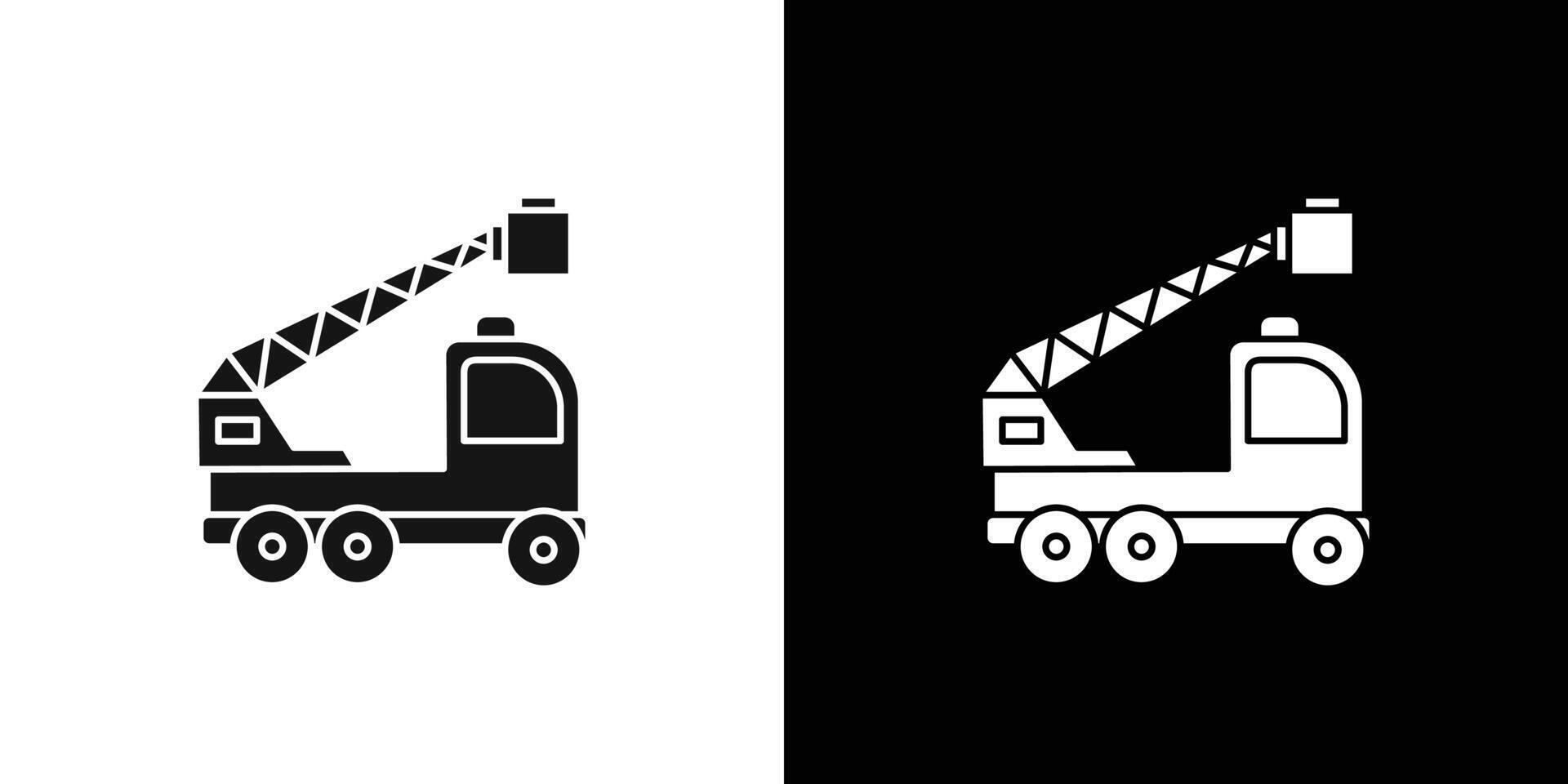 rescue truck basket icon flat line symbol set. vector