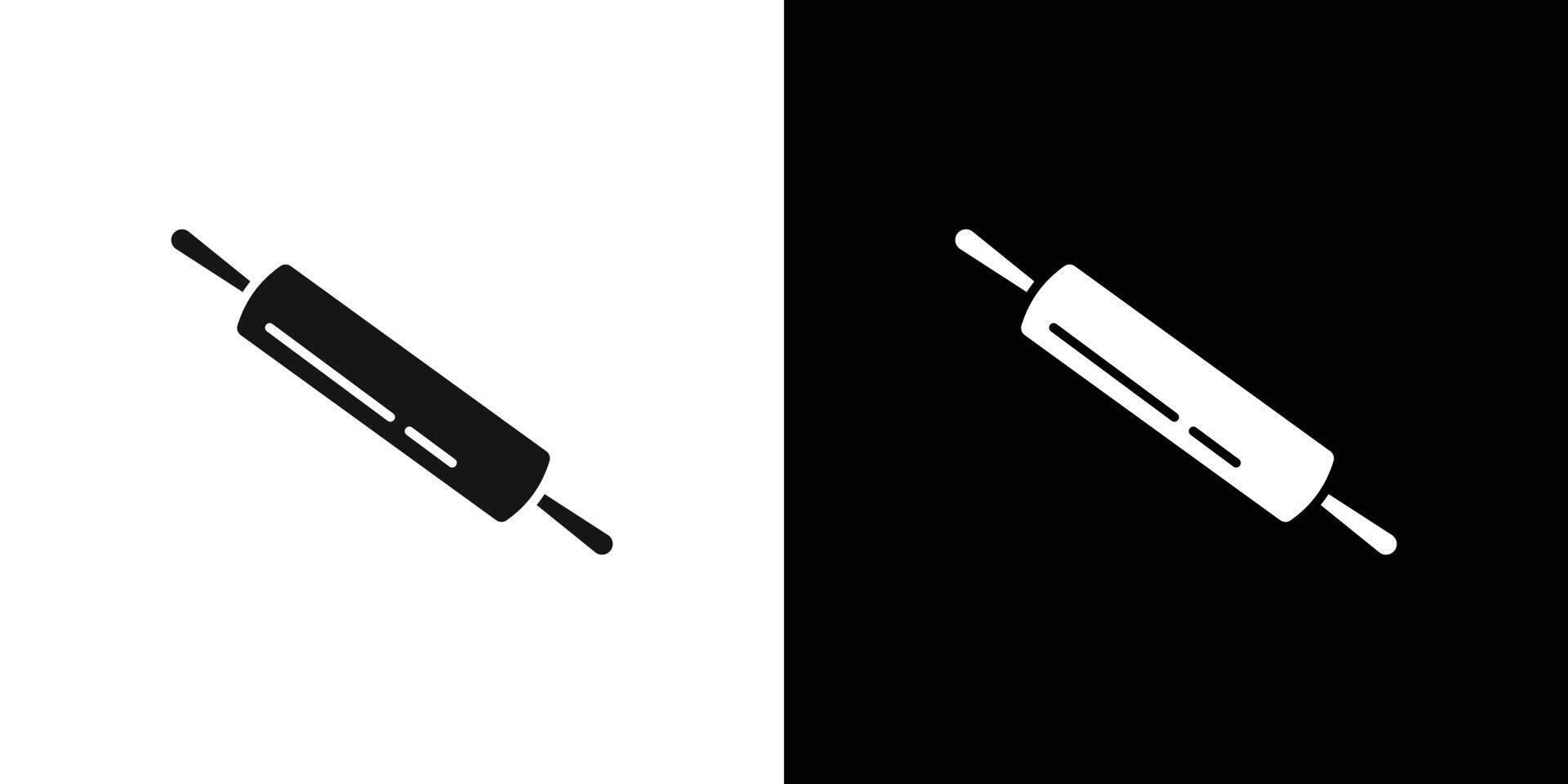 rolling pin icon Flat set outline vector