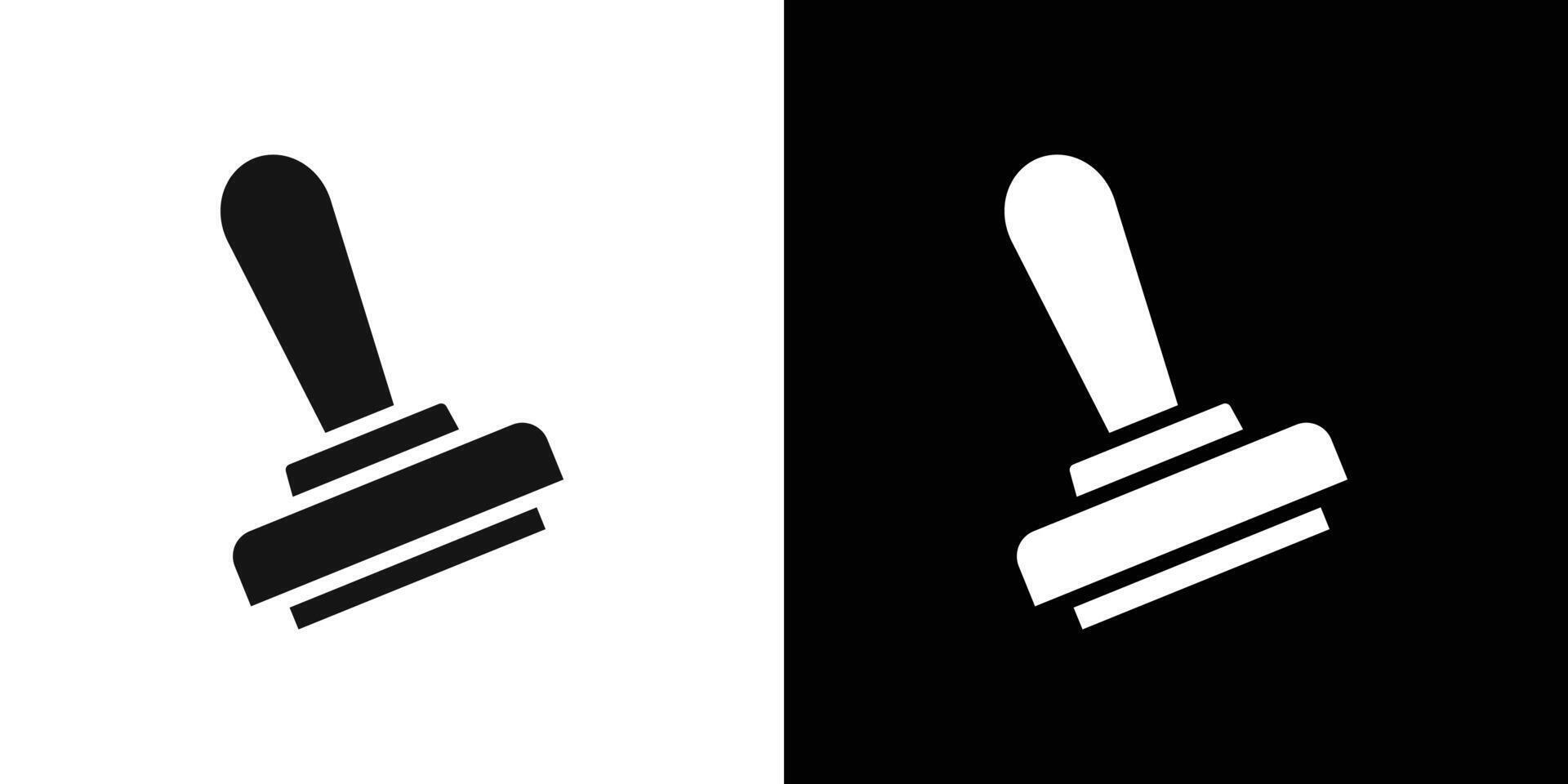 Rubber Stamp icon Flat set outline vector