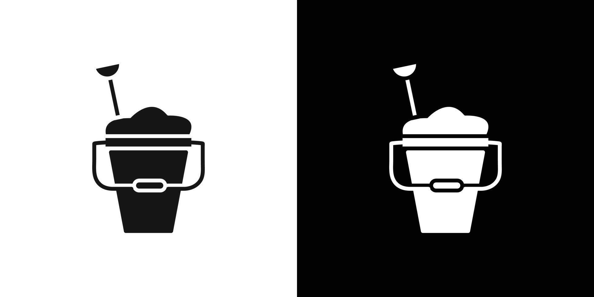 Sand bucket icon Flat set outline vector