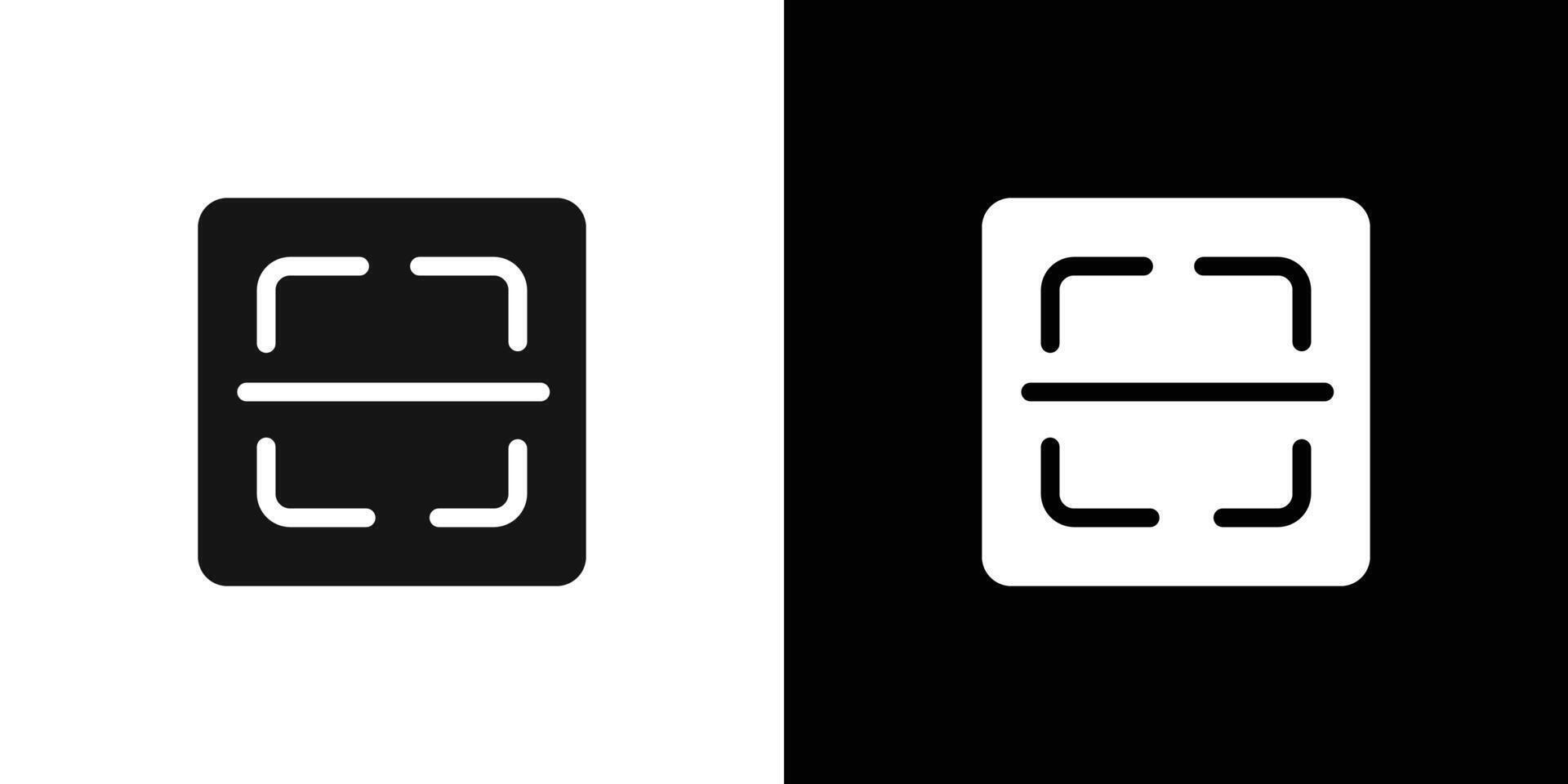 scan button icon Flat set outline vector