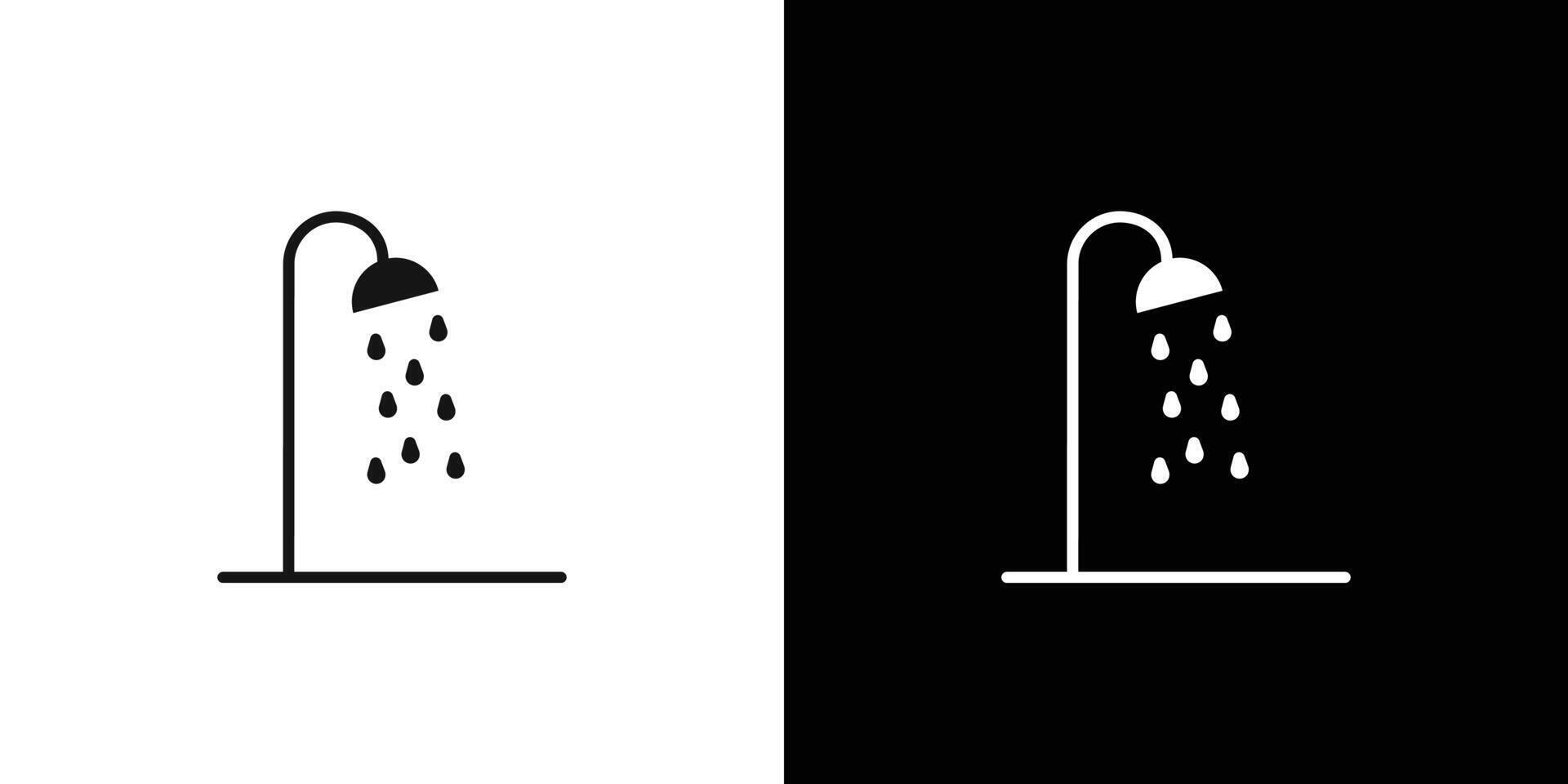 Shower icon Flat set outline vector