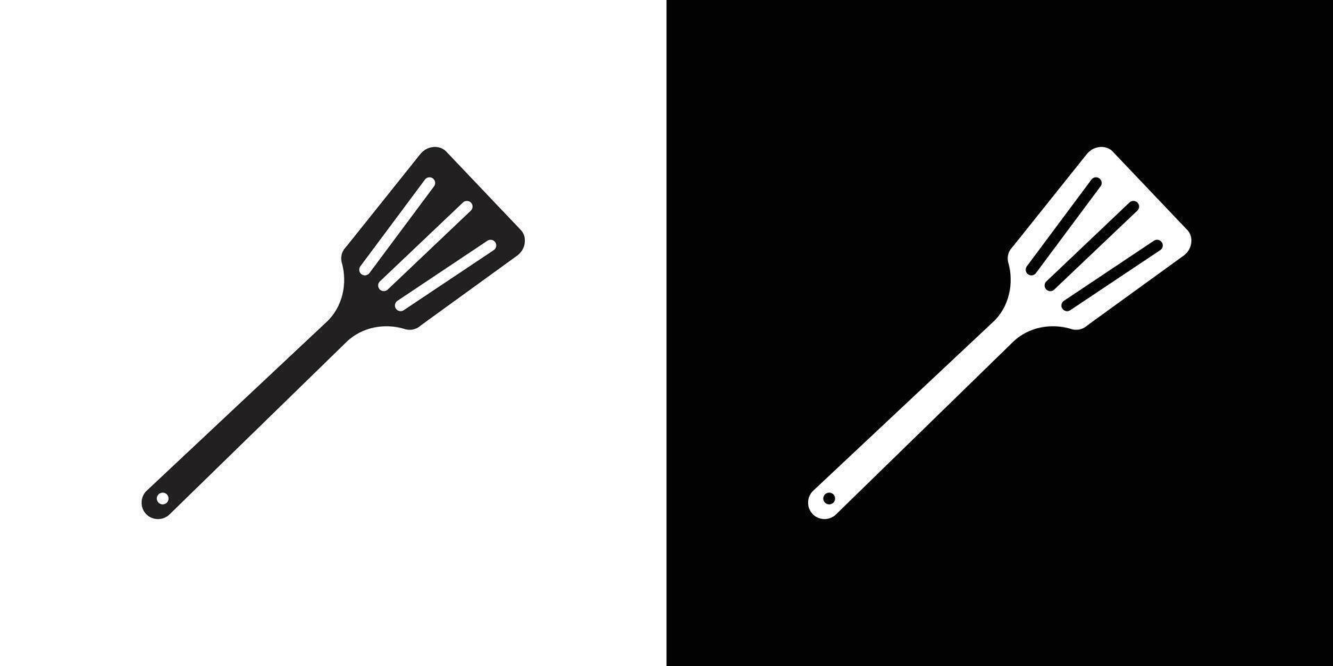 spatula icon Flat set outline vector
