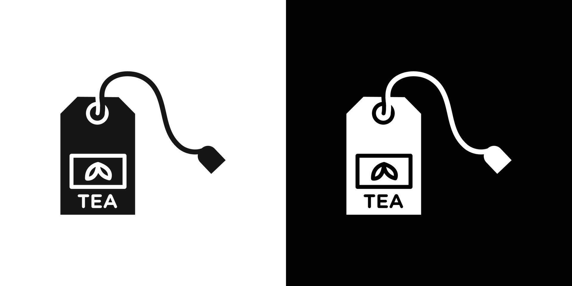 Tea bag icon Flat set outline vector