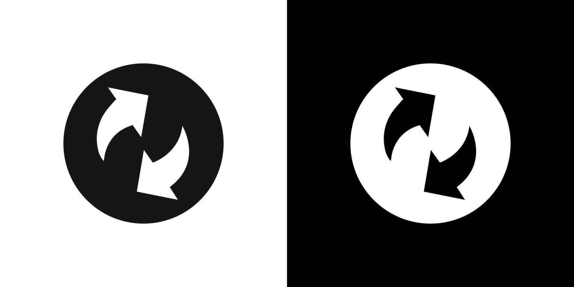 Synchronization icon flat line symbol set. vector