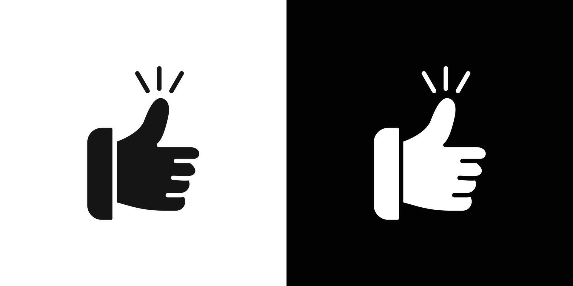 Thumbs Up icon flat line symbol set. vector