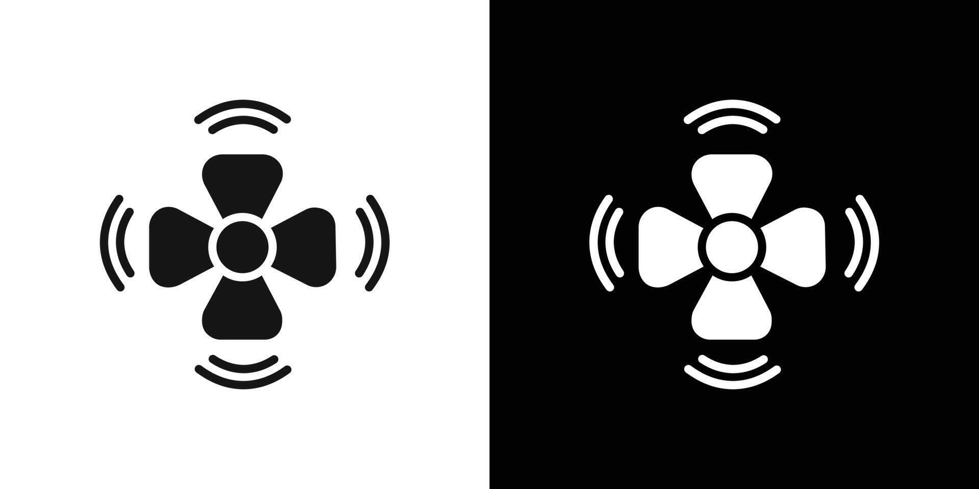 Ventilation icon Flat set outline vector
