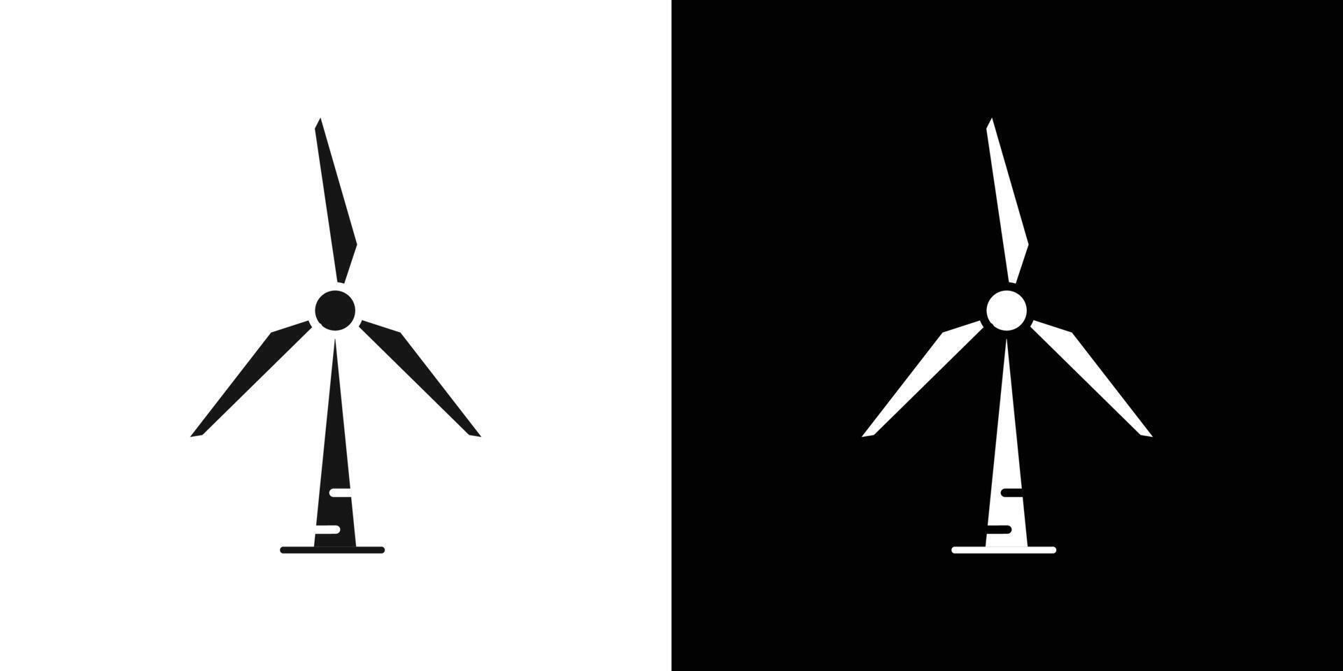 Wind turbine icon Flat set outline vector