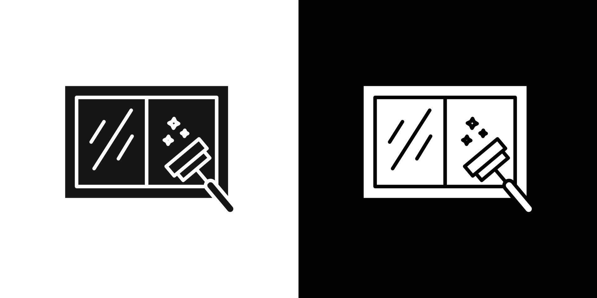 Windows cleaning icon Flat set outline vector