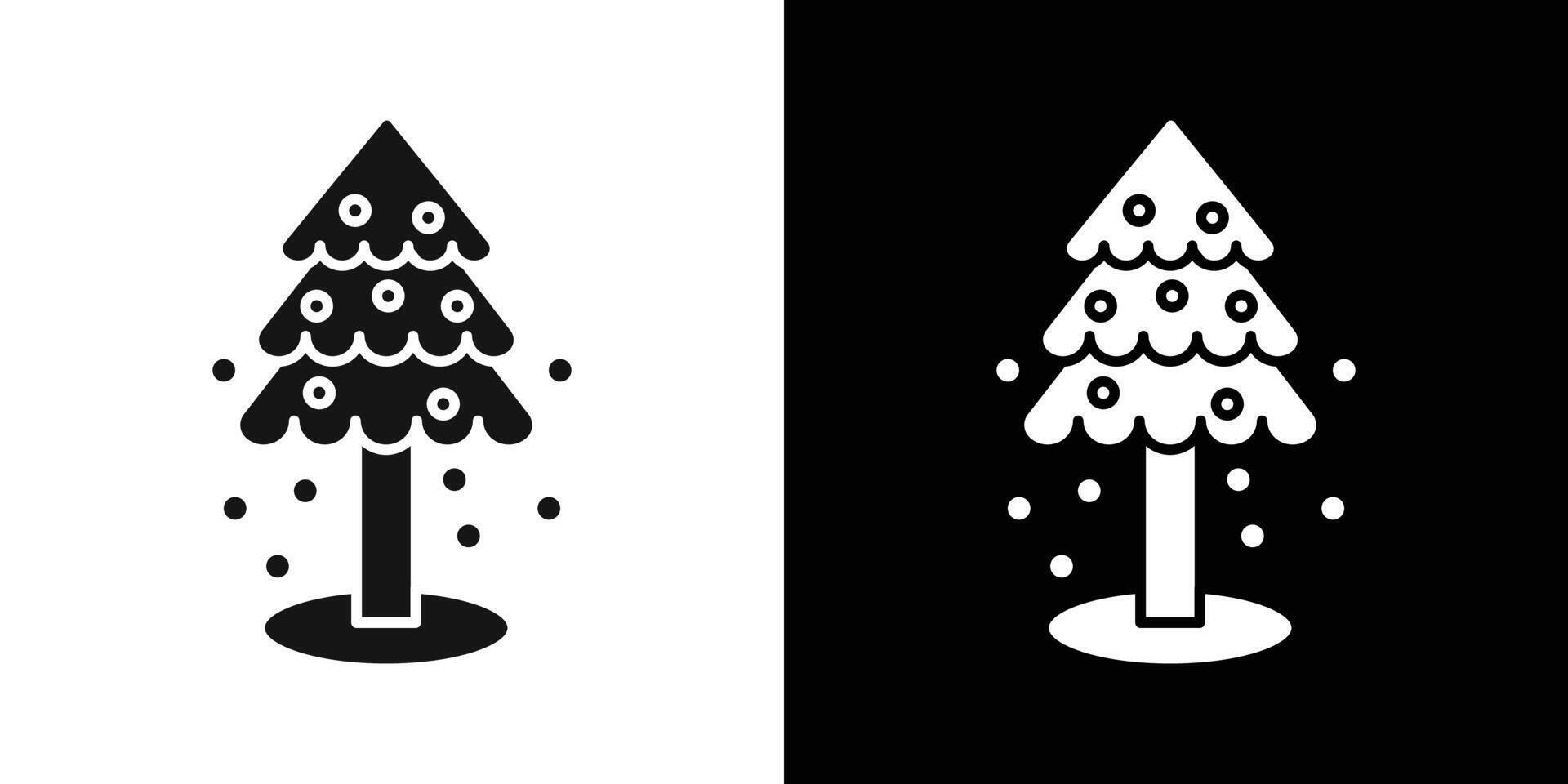 Winter tree icon flat line symbol set. vector