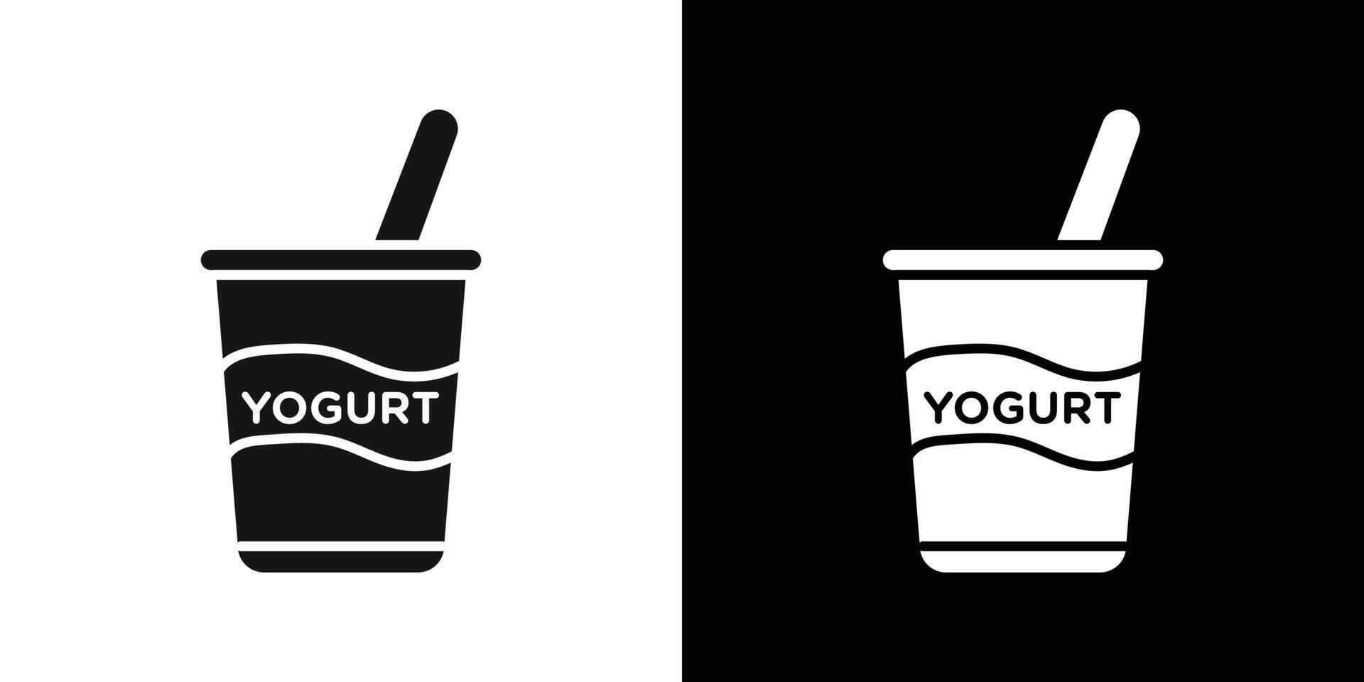 Yogurt icon Flat set outline vector