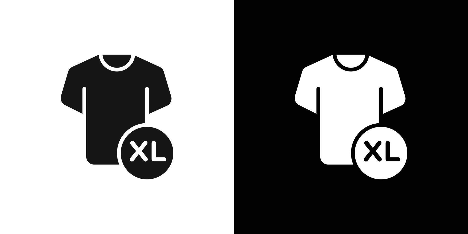 XL Shirt Size Icon Flat set outline vector
